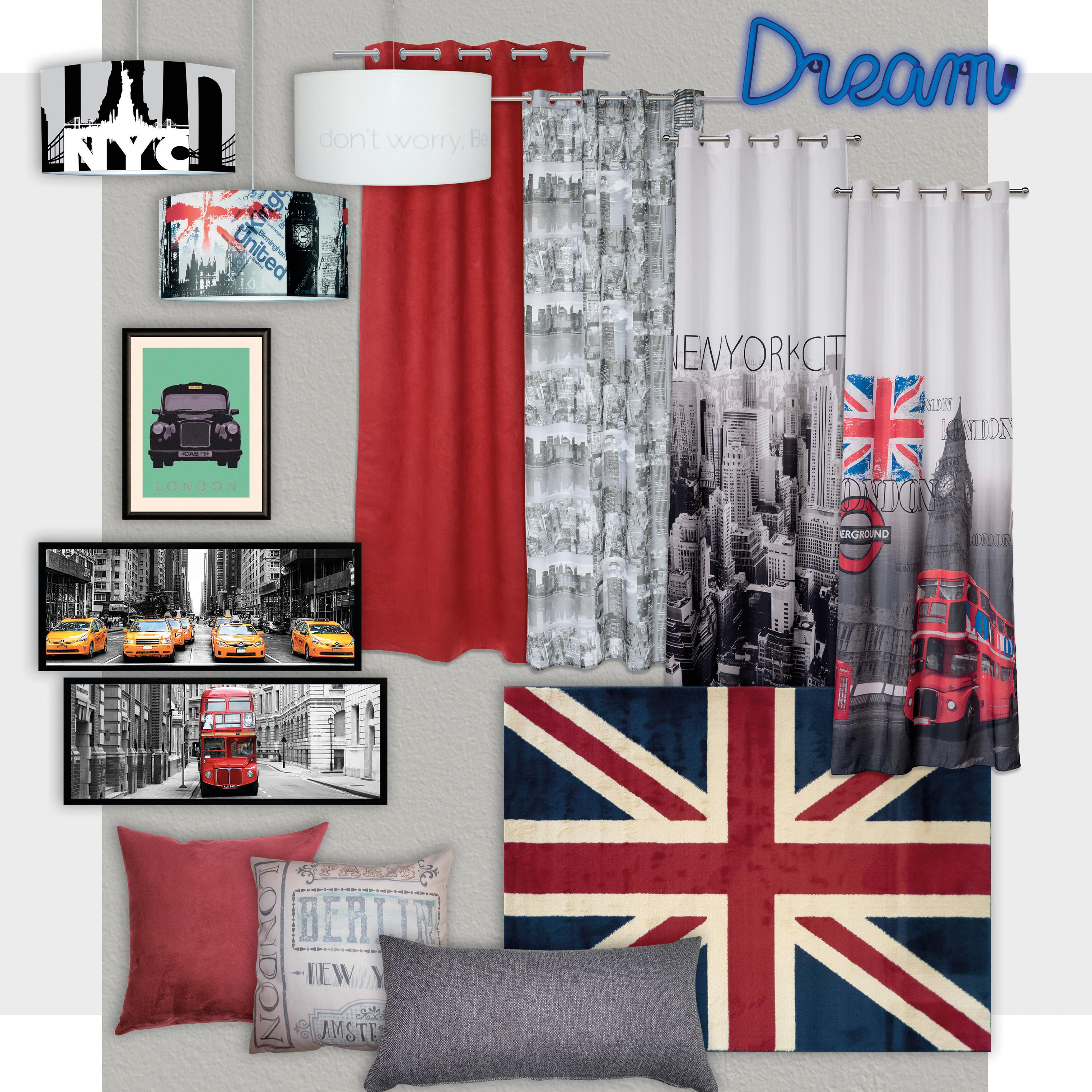 Tenda Metropolitan London multicolore, occhiello 140x280 cm - 2