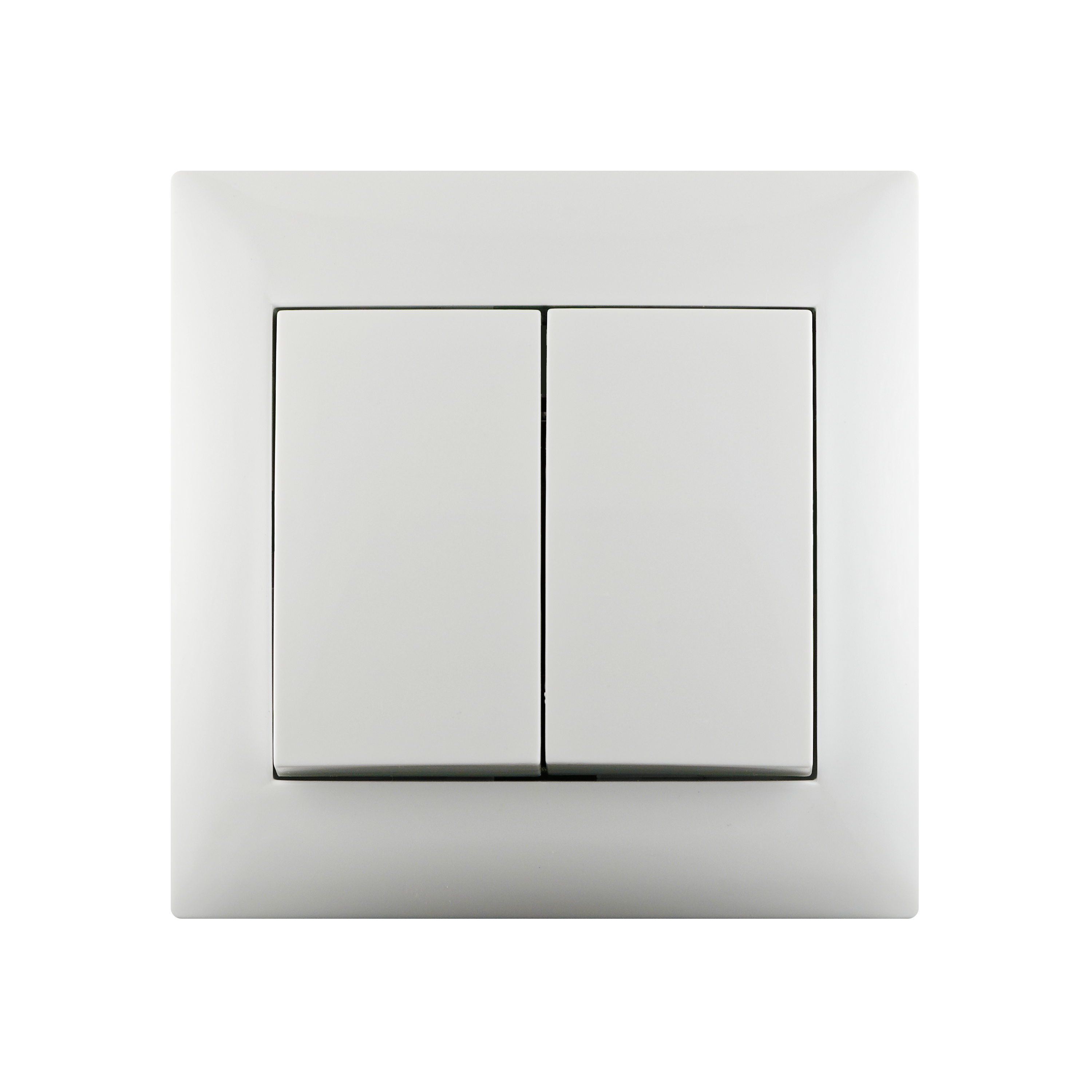 Interruptor conmutador doble monoblock lika color blanco