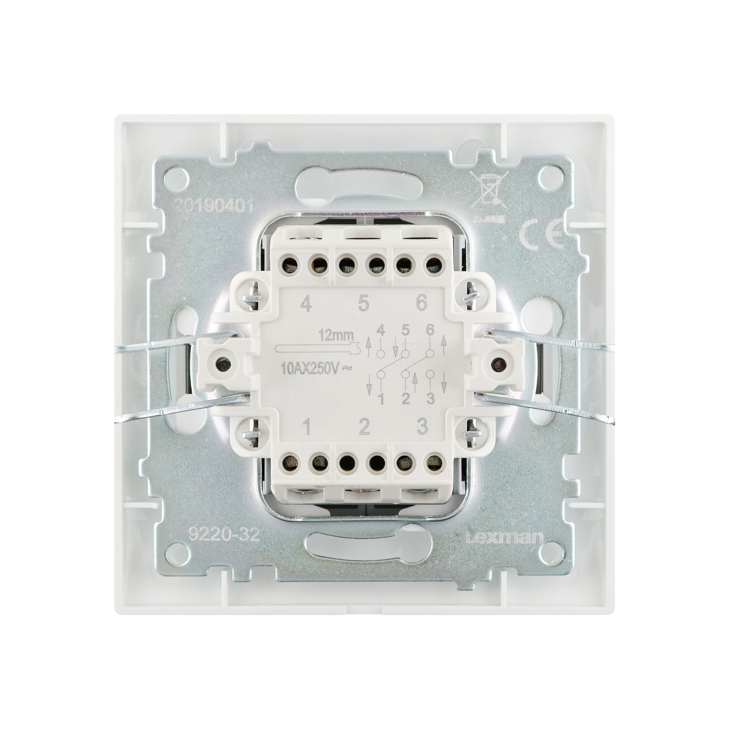 Włącznik podwójny schodowy LIKA biały LEXMAN - 4