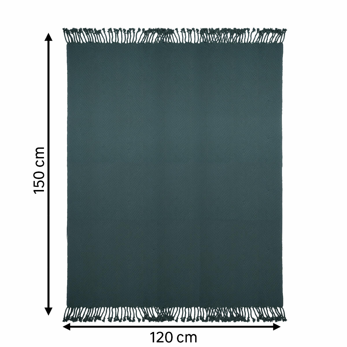 Manta algodón Kalinda rectangular algodón espigas azul de 120x150 cm - 2