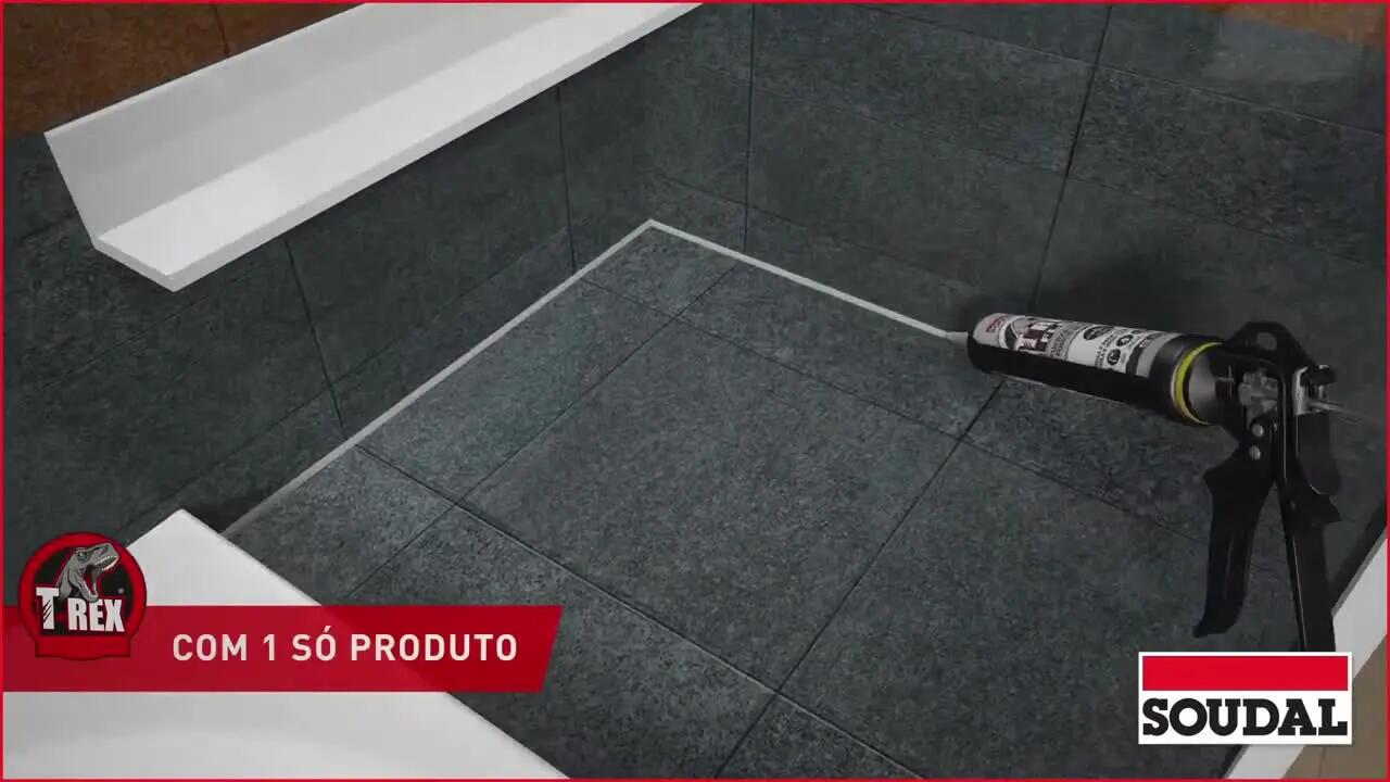 Vedante de polimero hibrido para todos os materiais soudal trex flex 290ml branco - 3