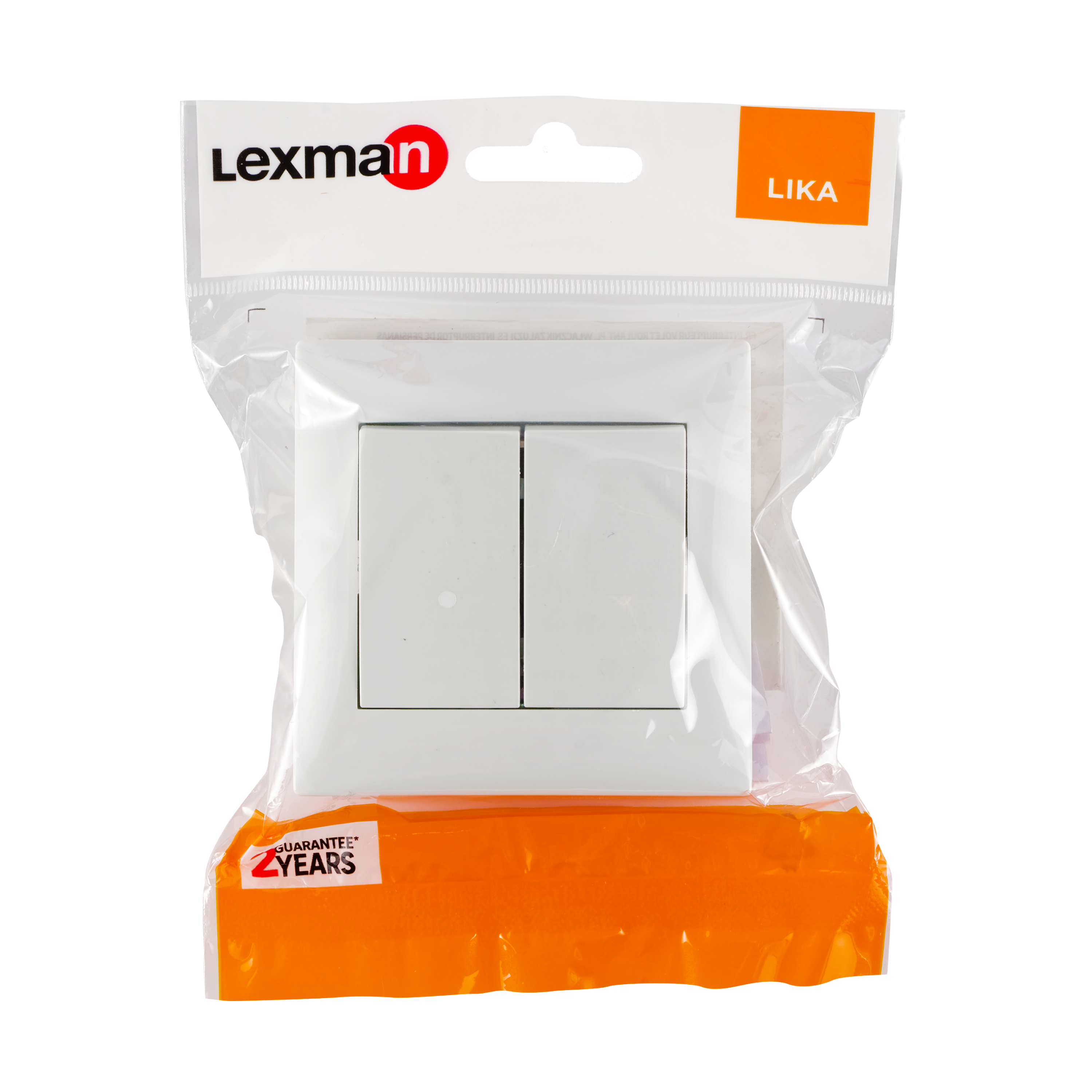 Włącznik podwójny schodowy LIKA biały LEXMAN - 5