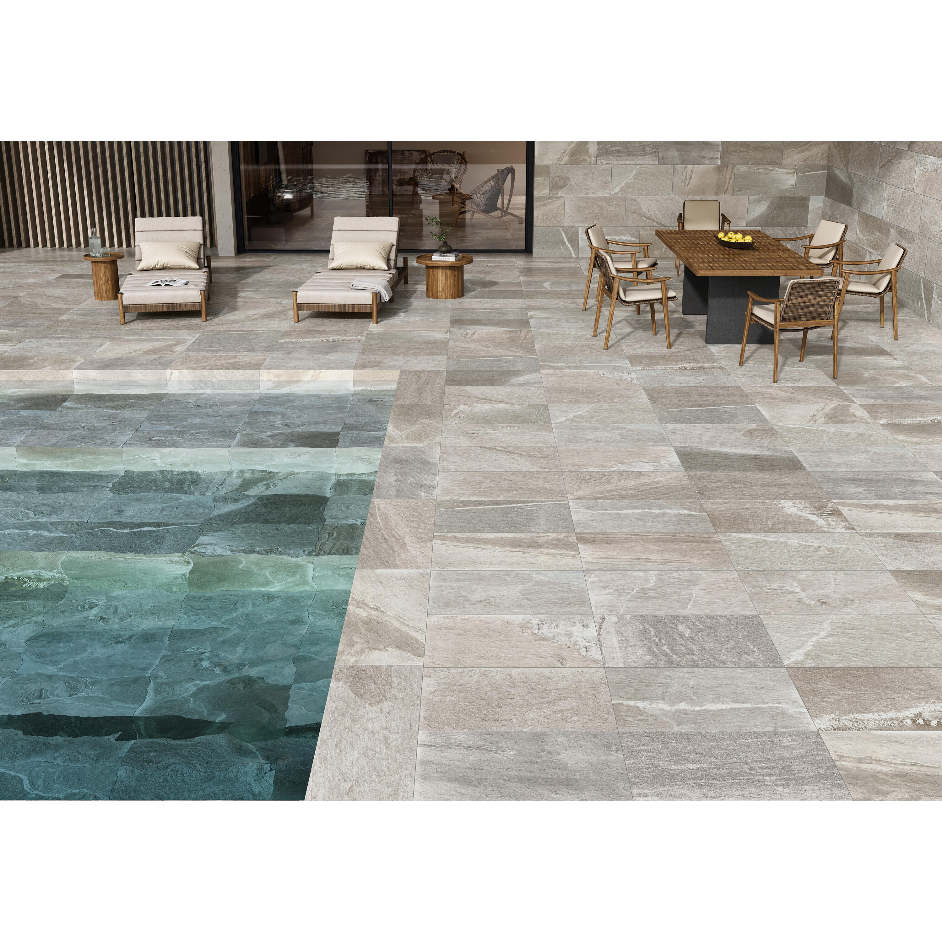 PORCELÁNICO PISCINA 37X75CM VENETO GREY - 2