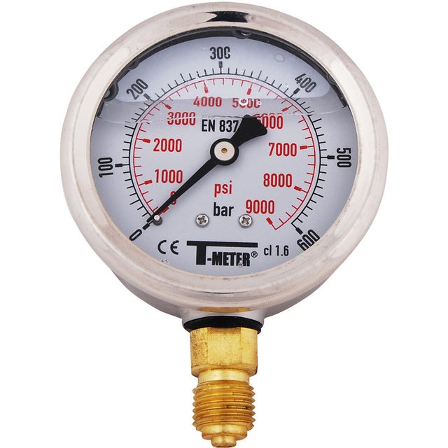 Manomètre Diam. 63mm vertical 0-10 bars à bain
