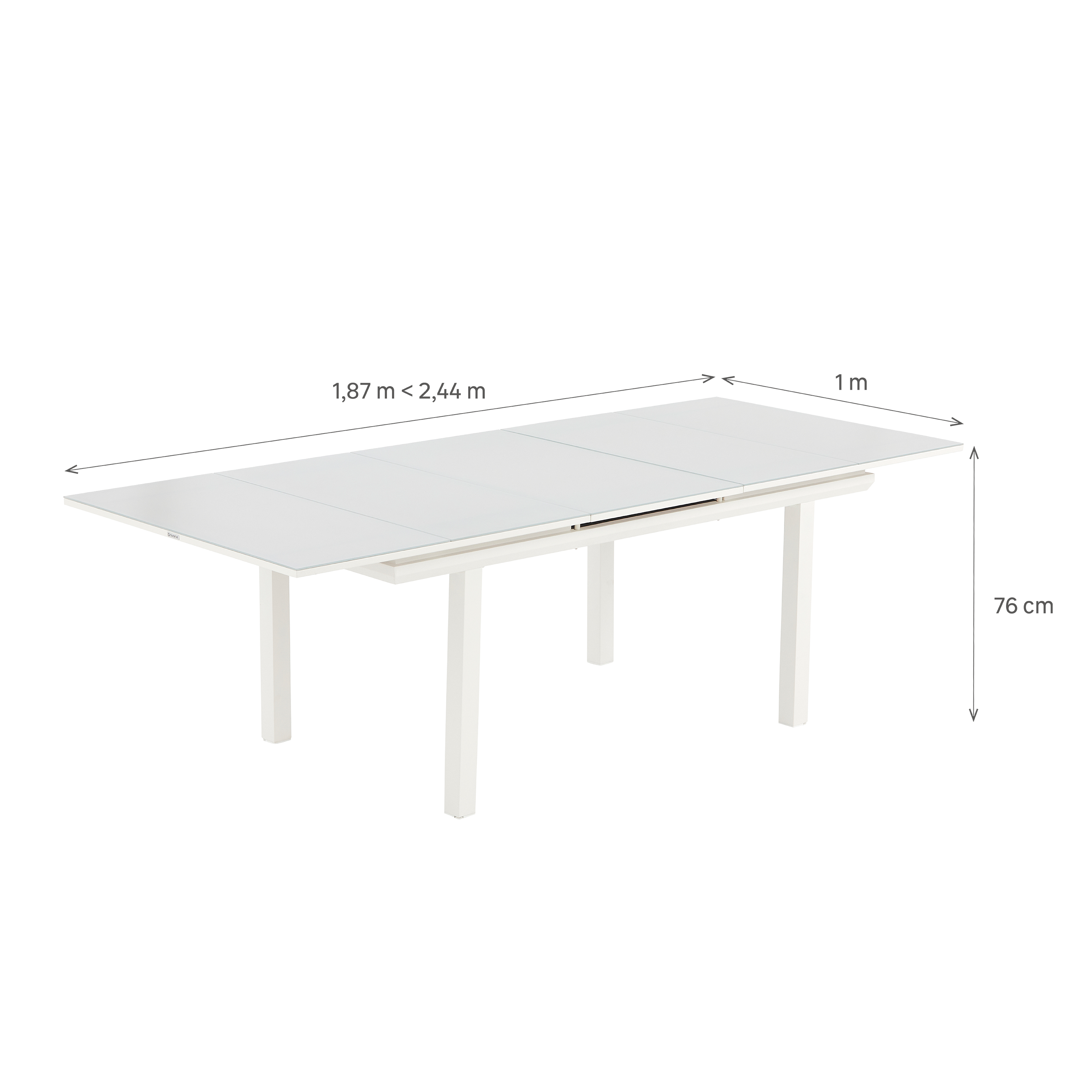 Mesa de refeição extensível em alumínio e vidro 188/244x100x76 cm branco Naterial Odyssea+ - 9