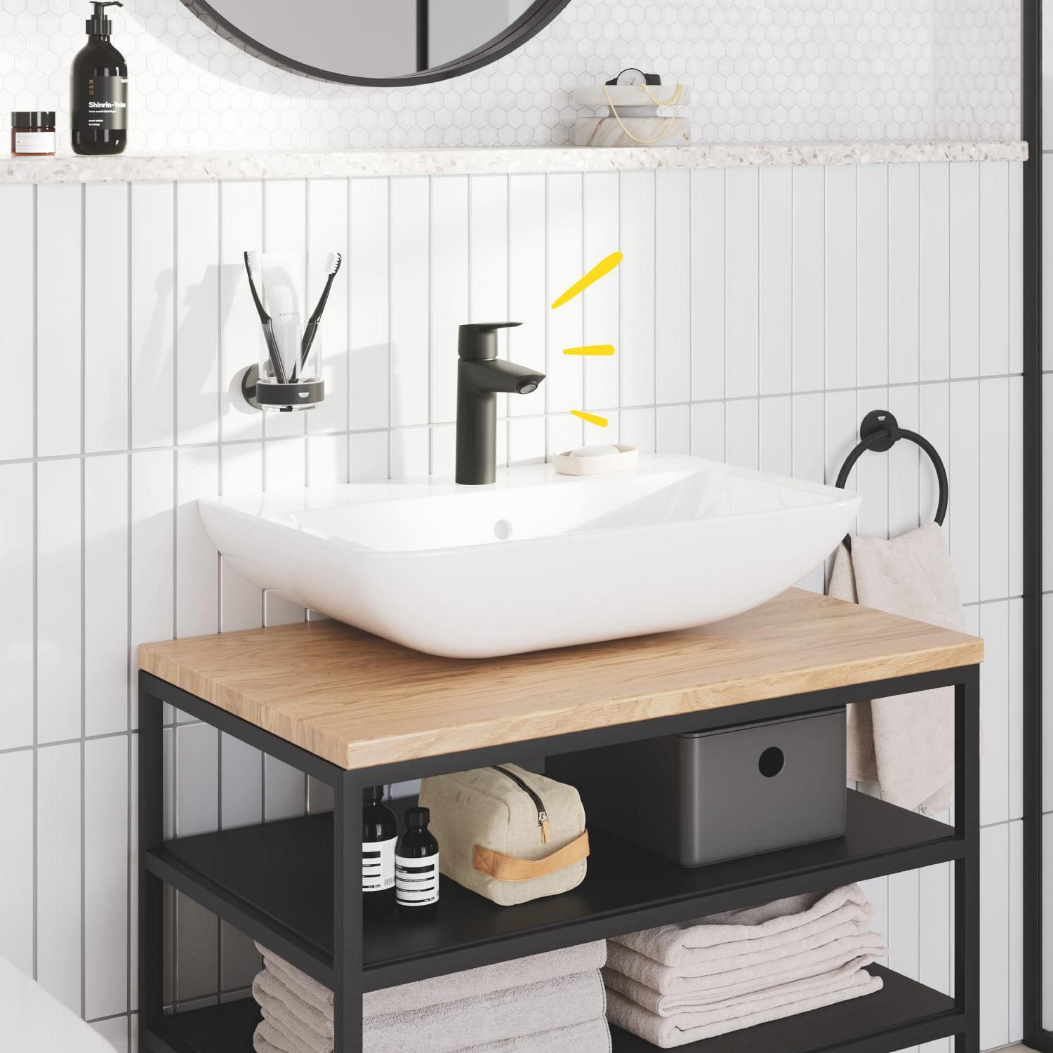 Grifo de lavabo monomando Start 2021 19,2x5x12,5 cm negro
 - 3