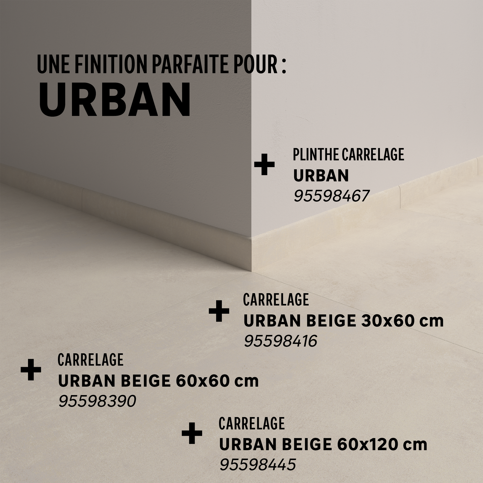 Lot de 2 plinthes Urban beige 8cm L. 60 cm, Ep.8.5 mm ARTENS - 4