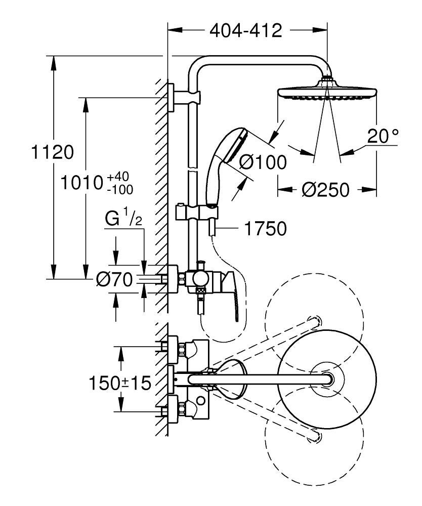 Conjunto de duche MONOCOMANDO GROHE VITALIO START 250 - 8
