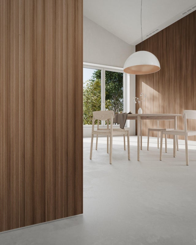 Pannello decorativo fonoassorbente Design millerighe noce L 260 x L 29 cm, Sp 10 mm, 0,75 mq
