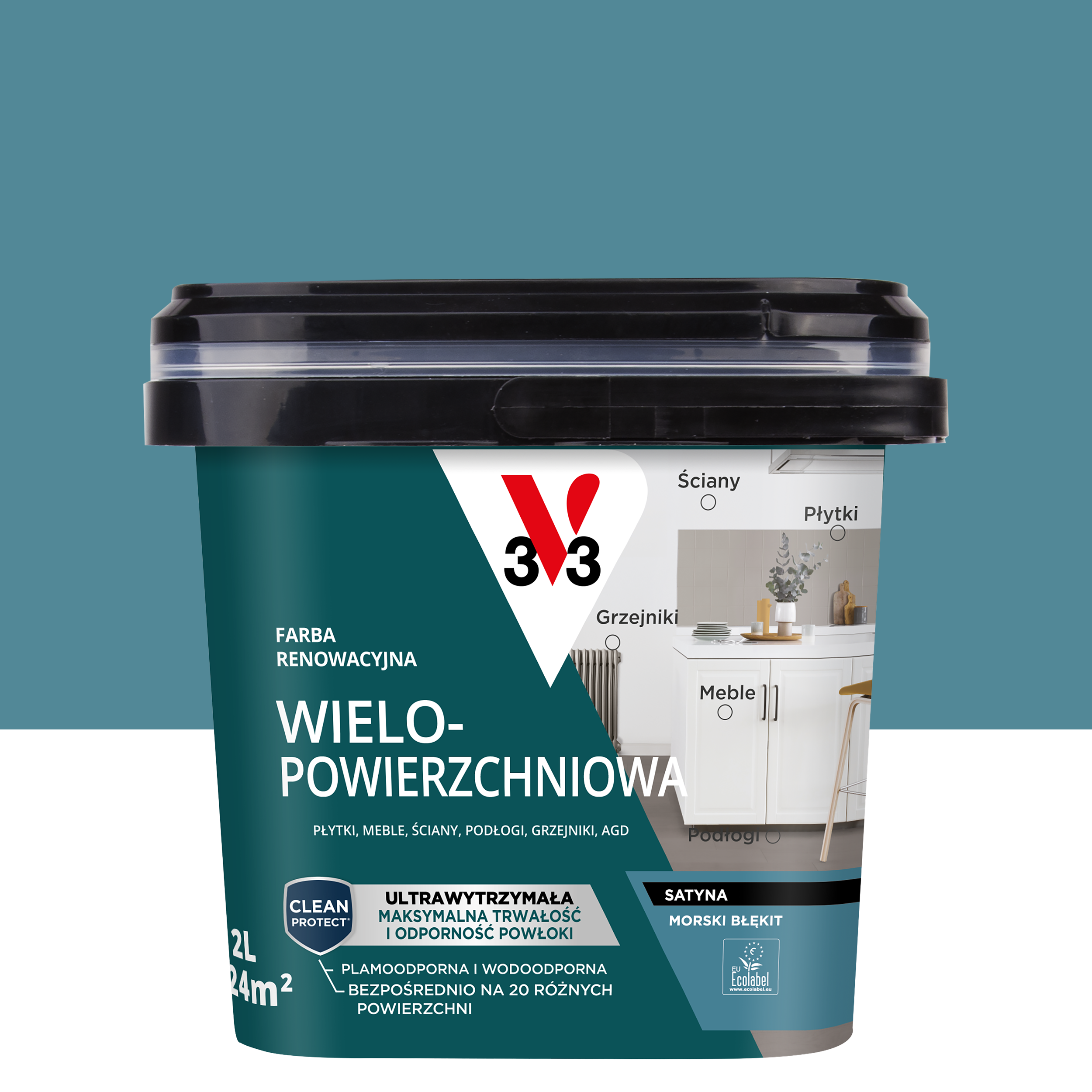Farba renowacyjna Wielopowierzchniowa 2 l Morski błękit Satynowy V33