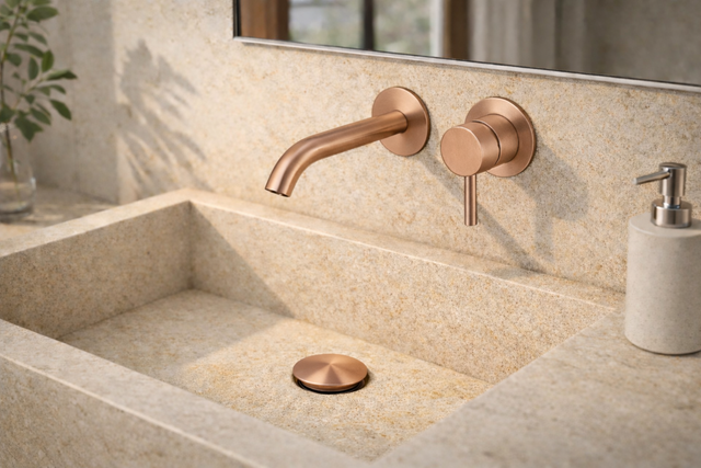 Mitigeur de lavabo mural, boîtier d'encastrement, bonde cuivre LG INDUSTRIES