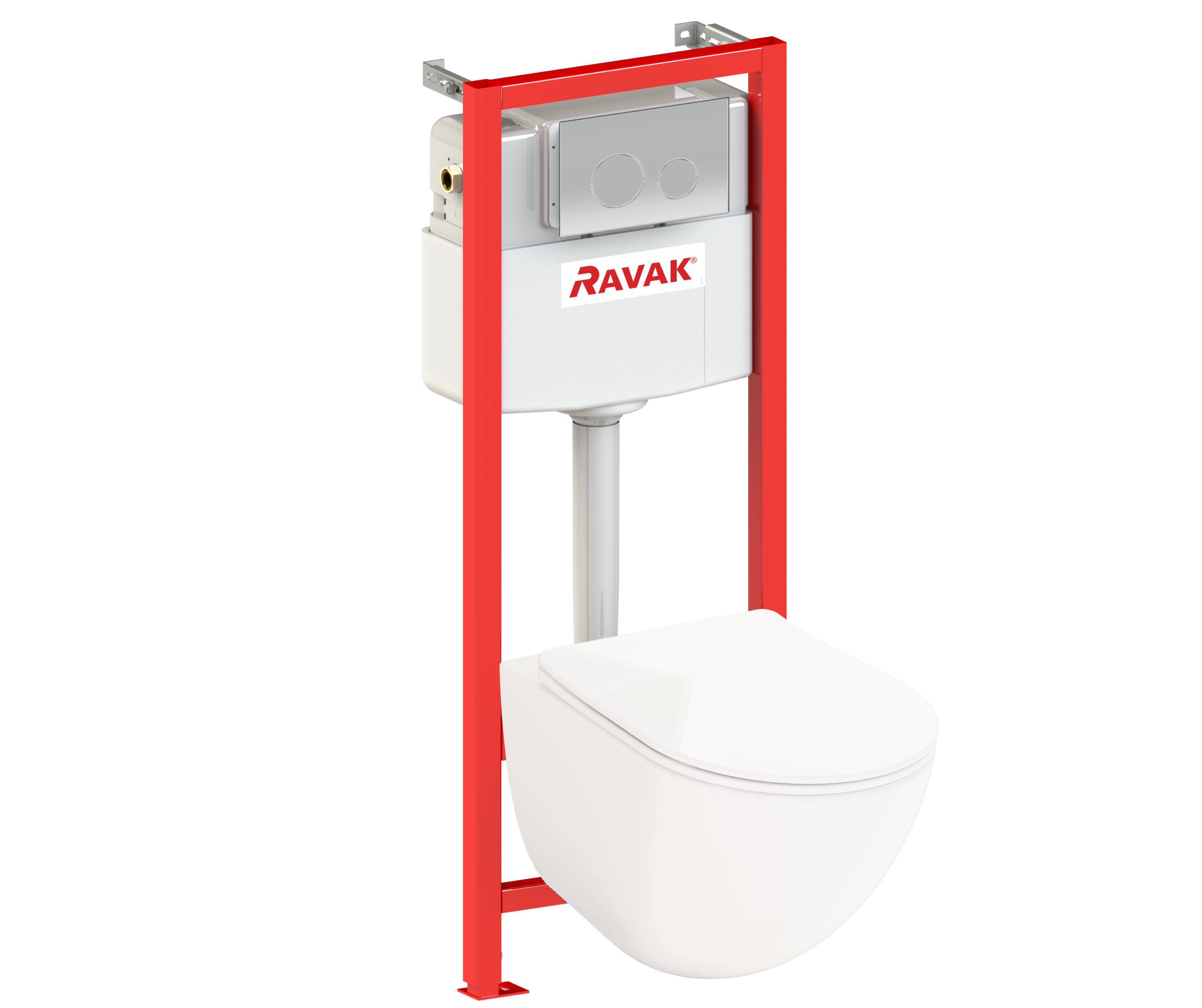 Zestaw podtynkowy WC COMFORT wirowy z podwójnym przyciskiem chrom Ravak