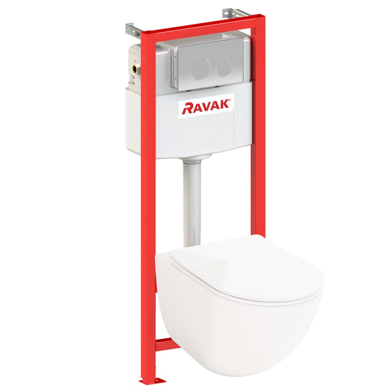 Zestaw podtynkowy WC COMFORT wirowy z podwójnym przyciskiem chrom Ravak