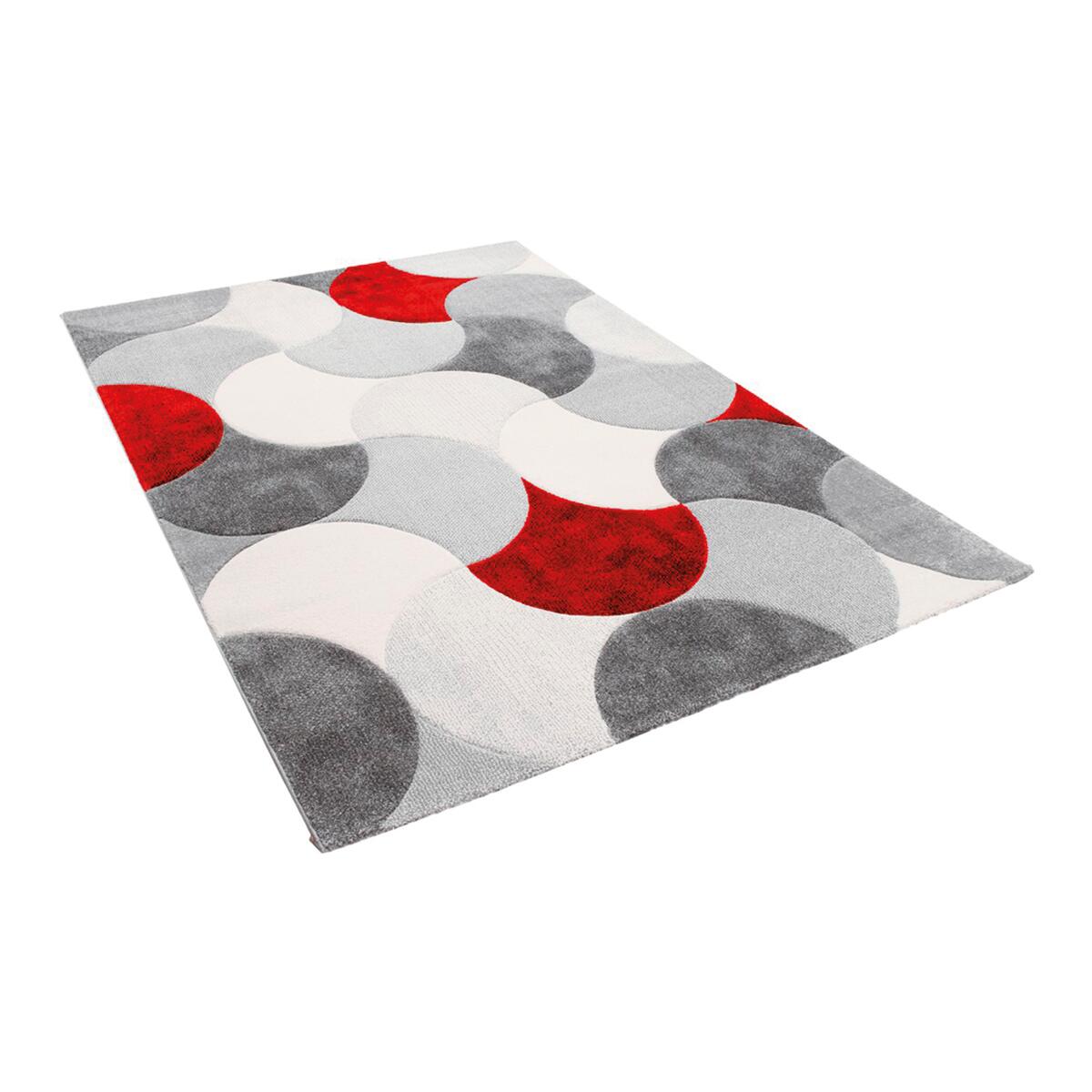 Tappeto Gioia Seventies geometrico grigio e rosso, L 190 x L 133 cm - 3