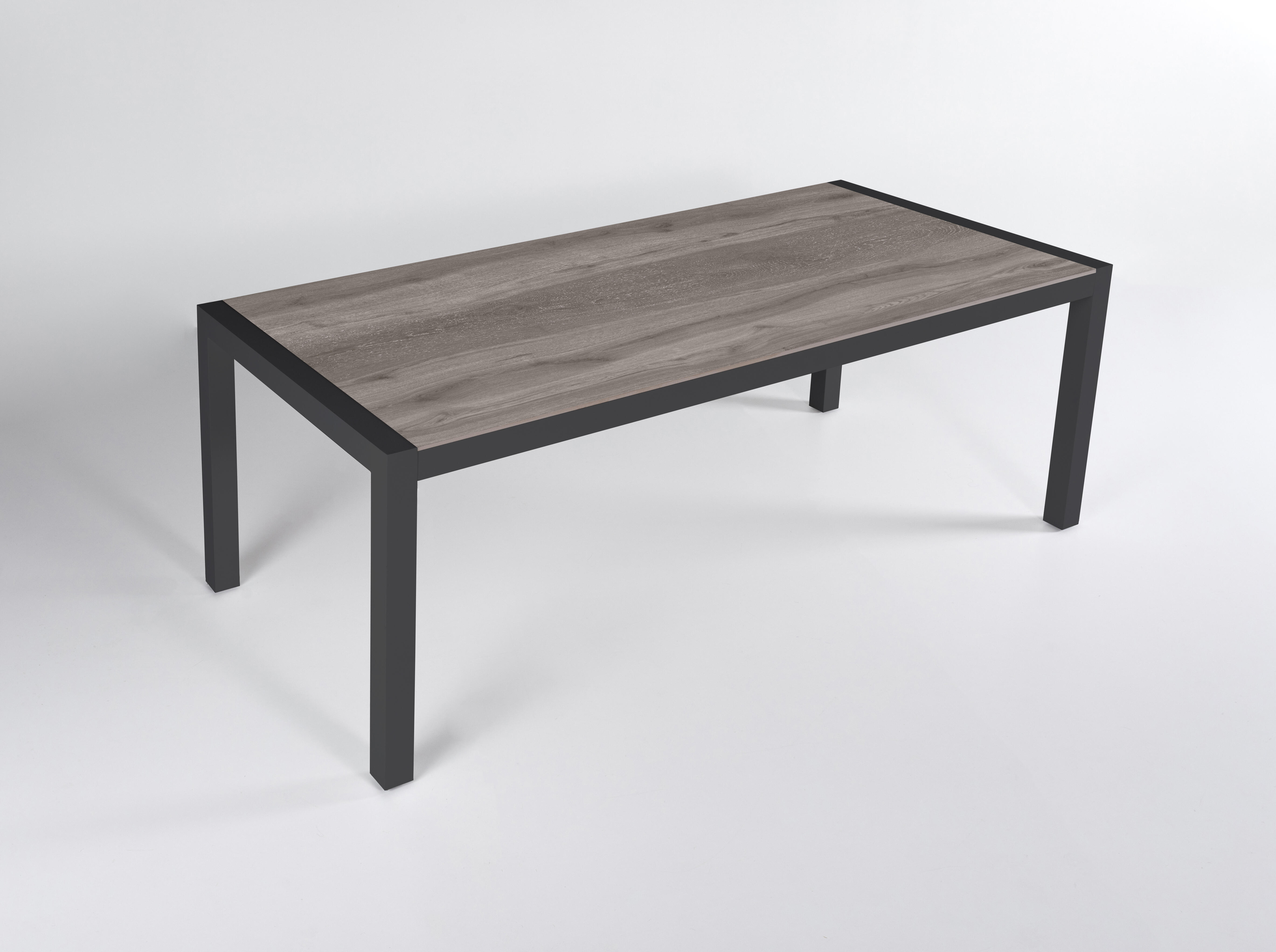 Mesa de jardín luca de aluminio y cerámica antracita de 192x74x90 cm