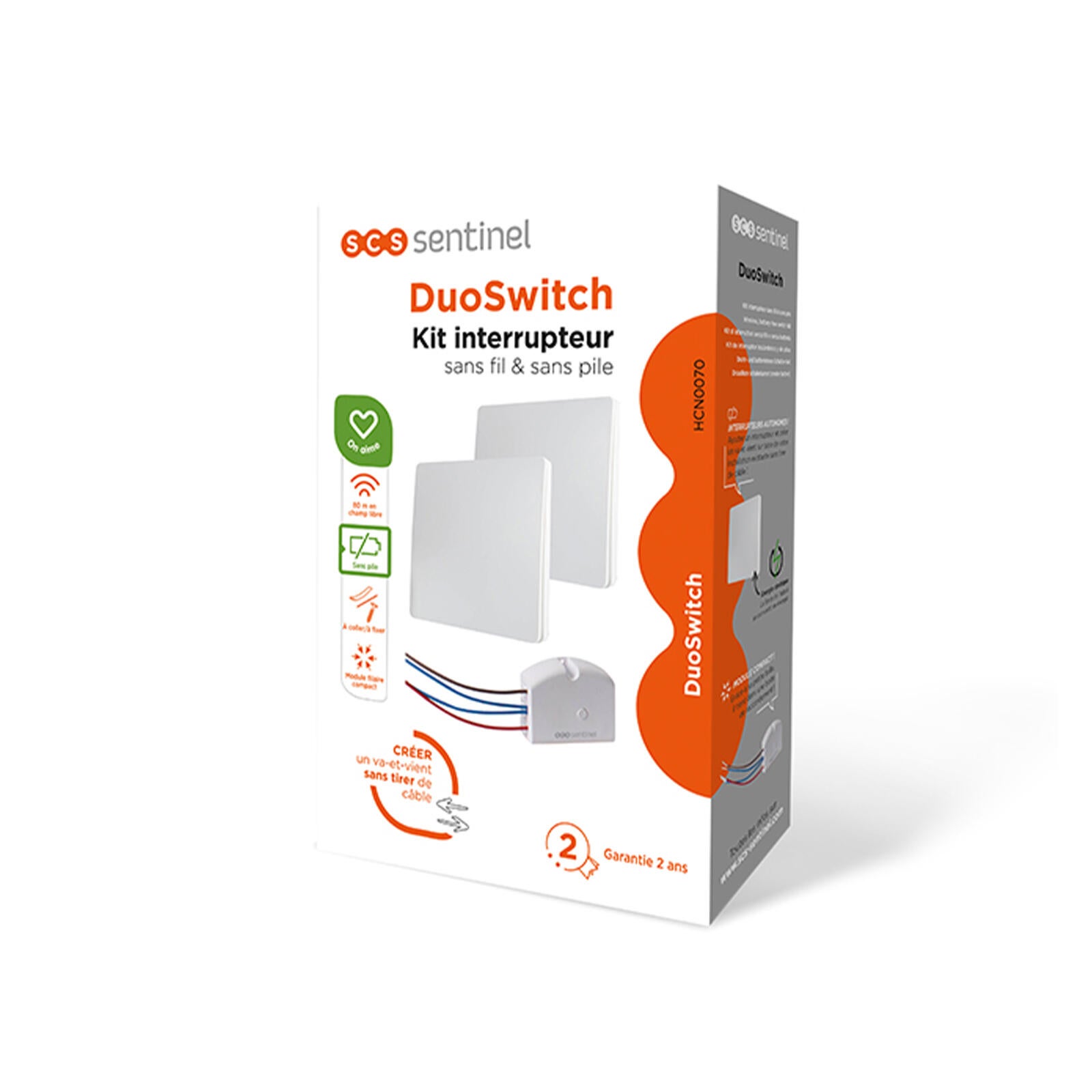 Kit interrupteur va-et-vient sans fil sans pile DuoSwitch SCS SENTINEL - 7