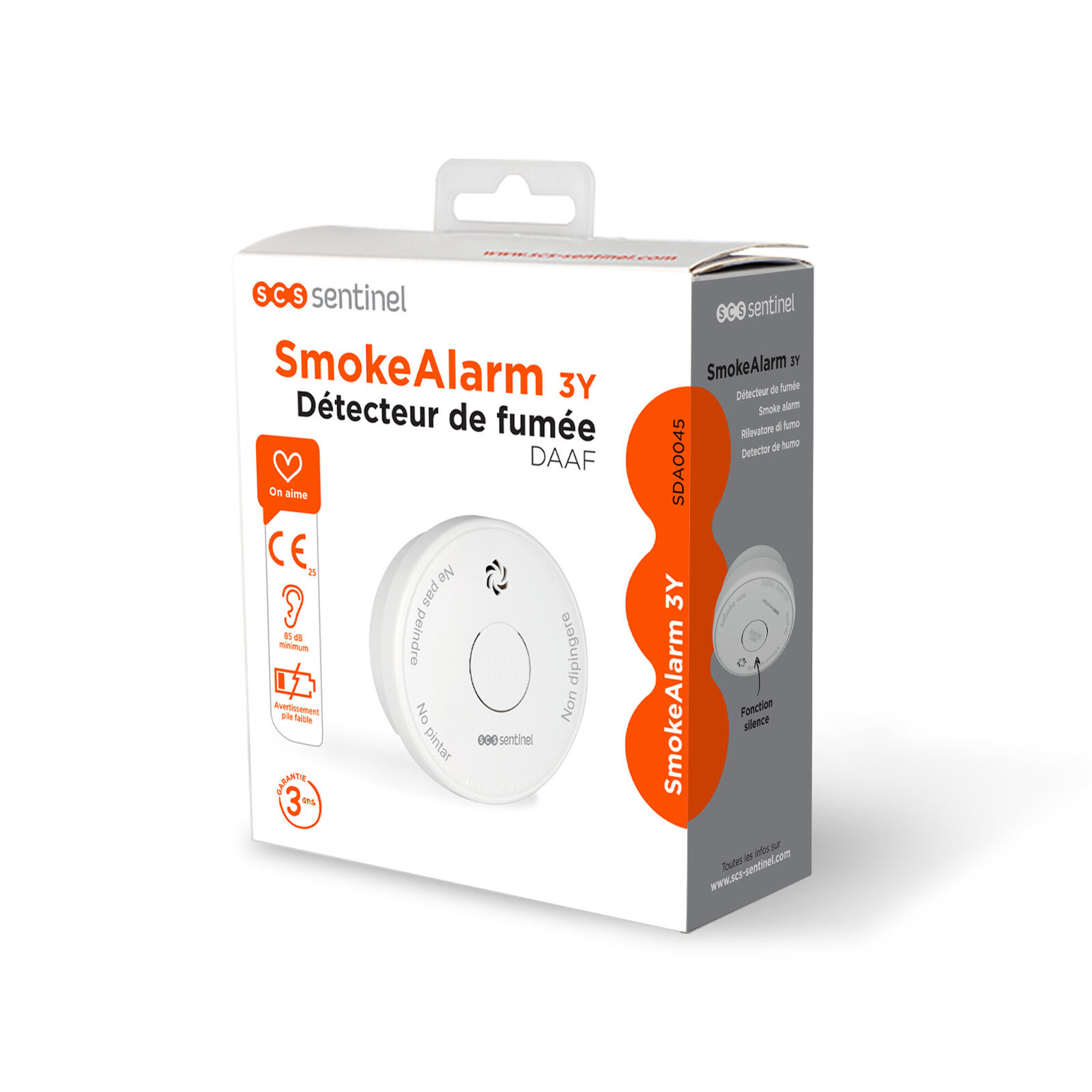 Détecteur de fumée 3 ans CE - SmokeAlarm 3Y - SCS SENTINEL - 7