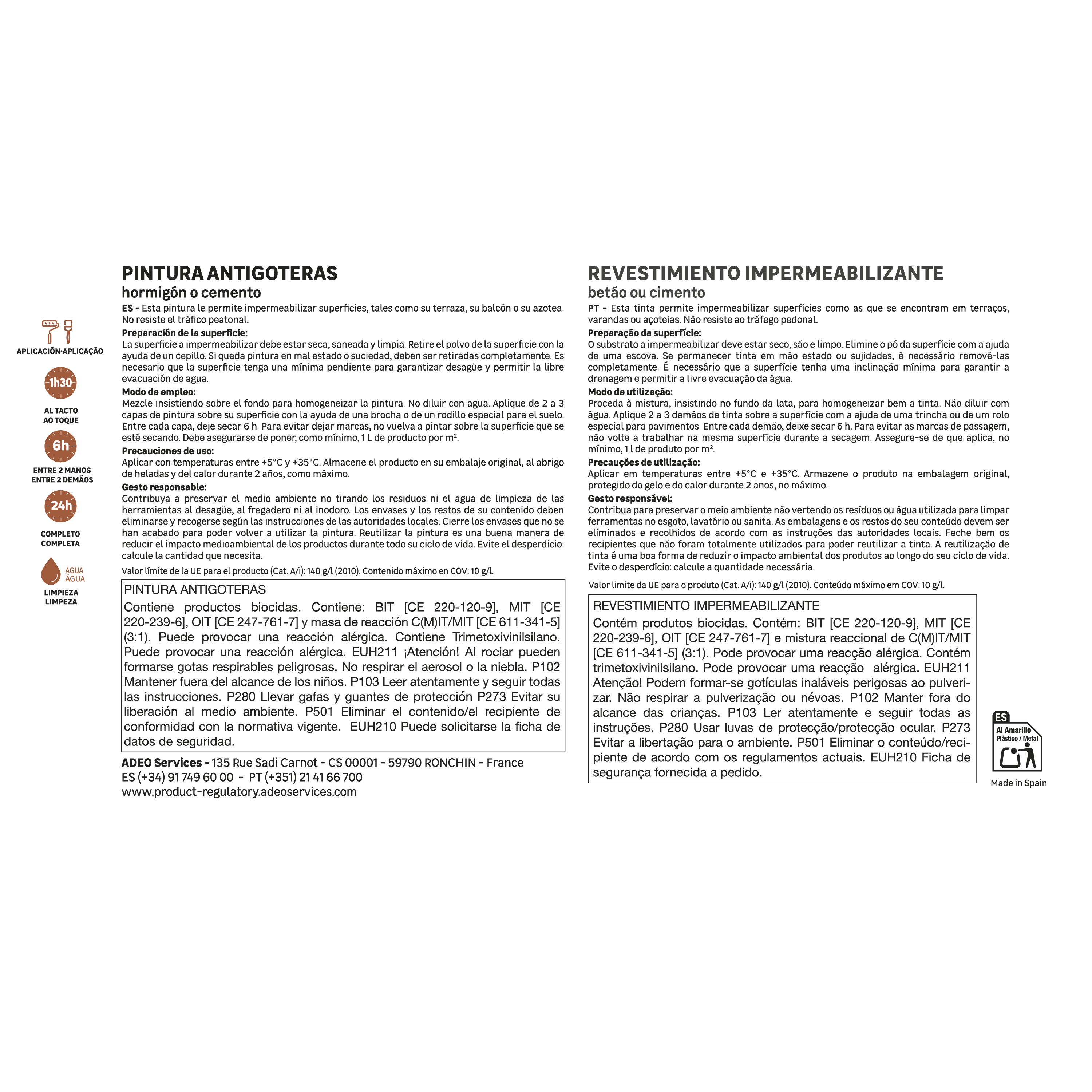 Impermeabilizante exterior acrilico terracota 4L - 3