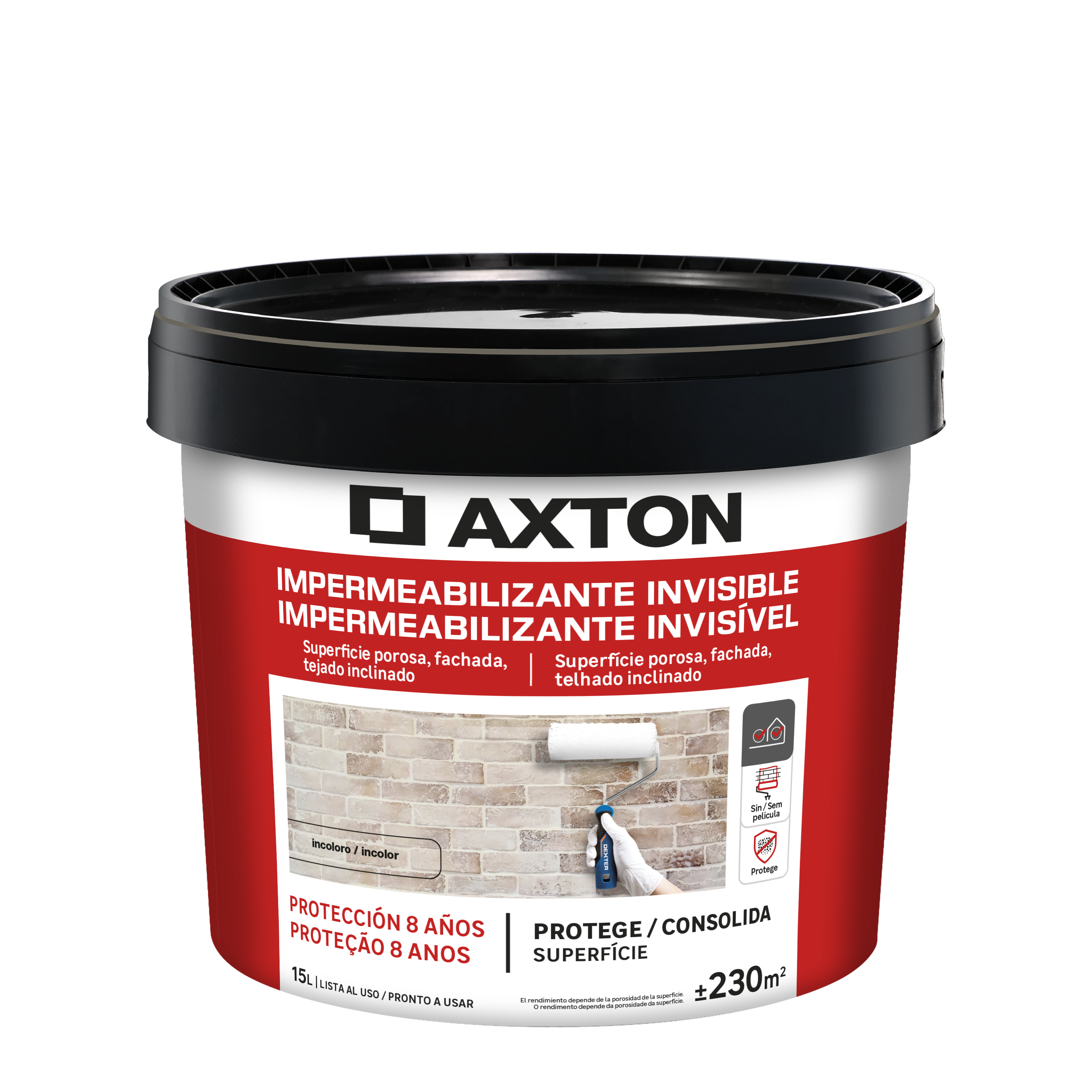 Impermeabilizante invisible para paredes porosas AXTON 15L incoloro ...