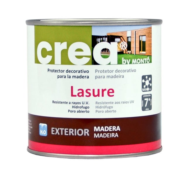 Protector de madera interior MONTÓ incoloro, acabado satinado para puertas y vigas líquido de 500 ml. Base agua.