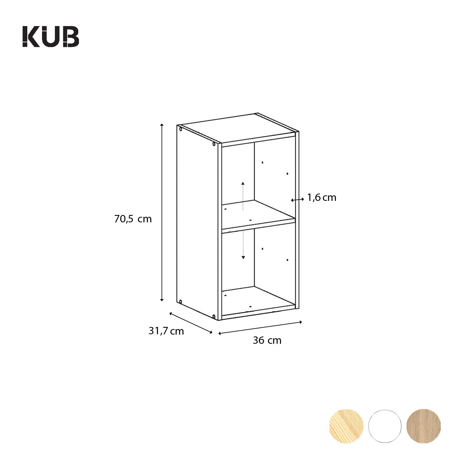 Scaffale a cubo SPACEO Kub 2x1 L 36 x H 70.5 x Sp 31.7 cm bianco - 4