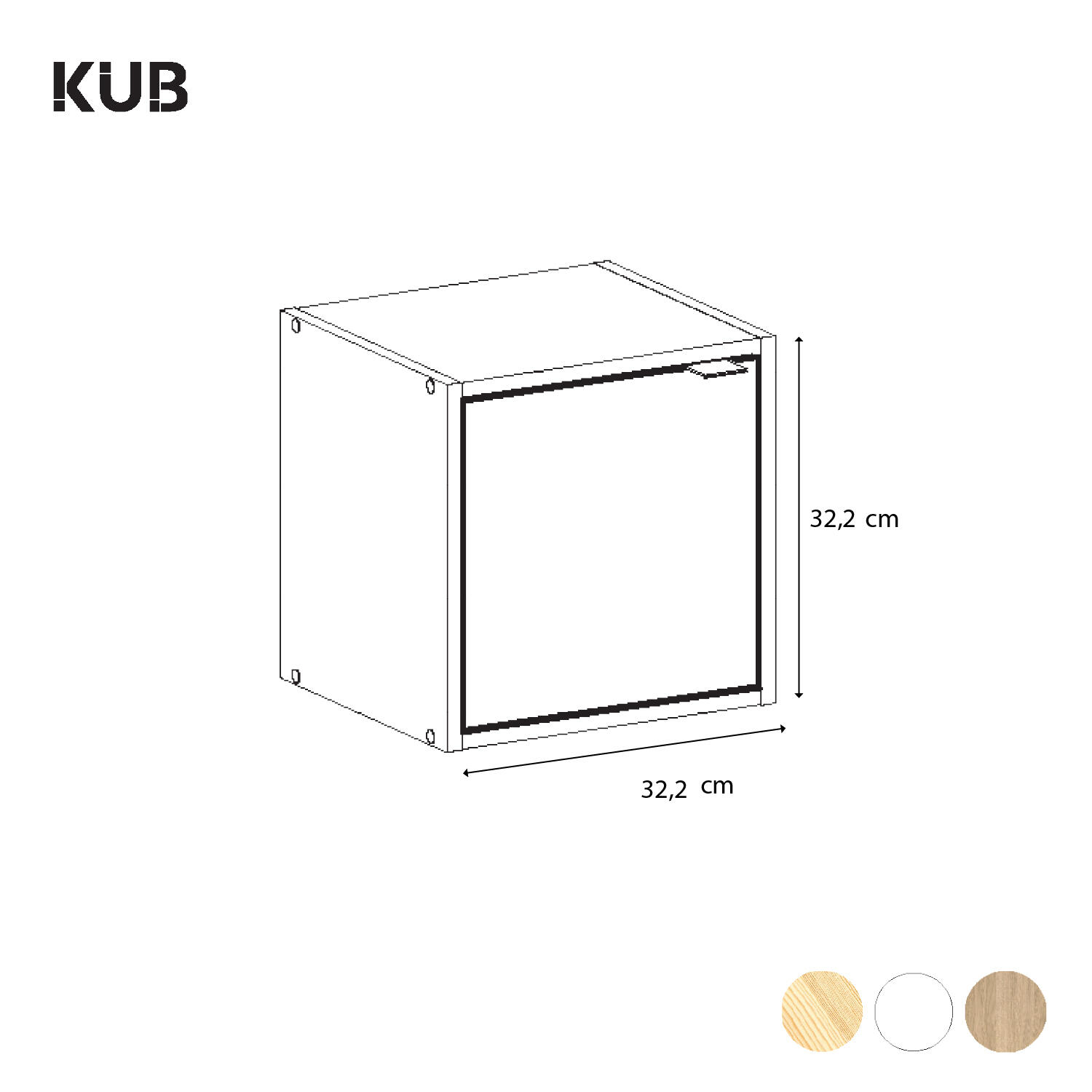 Anta Kub SPACEO L 32.2 x  H 32.2 cm rovere - 2