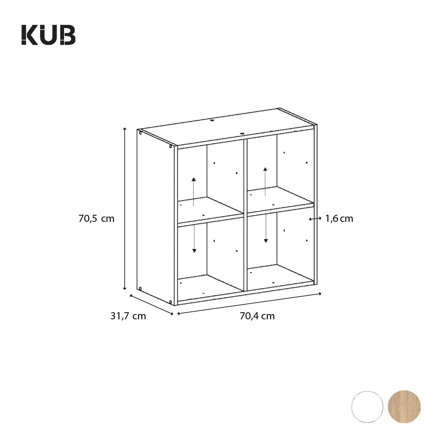 Scaffale a cubo SPACEO Kub 2x2 L 70.4 x H 70.5 x Sp 31.7 cm bianco - 4