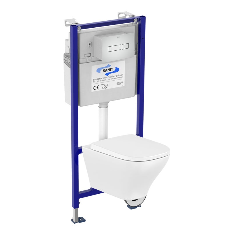 Zestaw podtynkowy Adagio stelaż miska WC Rimles Vortex przycisk czarny Roca