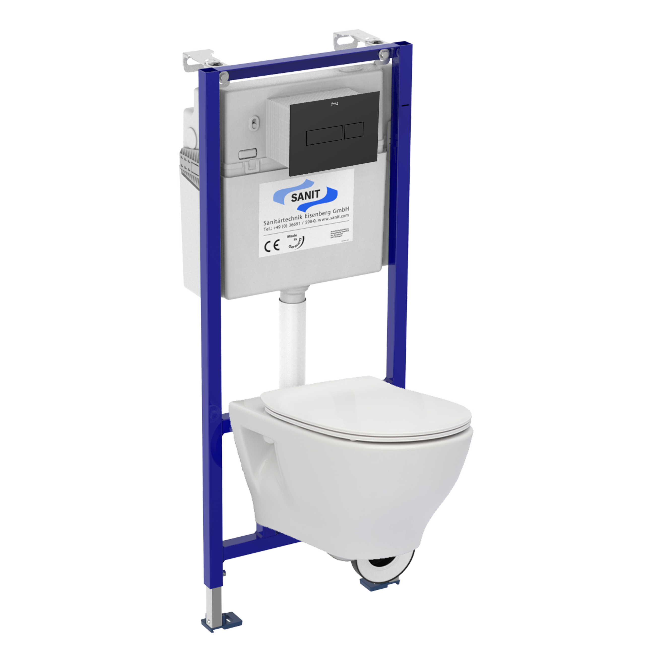 Zestaw podtynkowy Nereus stelaż miska WC przycisk czarny Roca