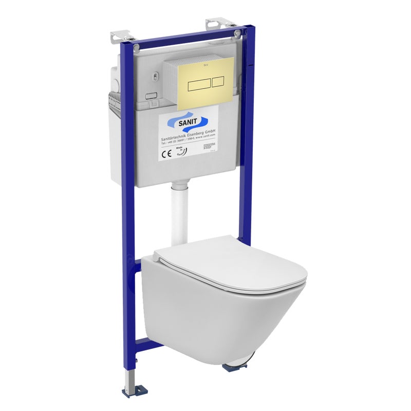 Zestaw podtynkowy Cassandra stelaż miska WC przycisk złoty Roca