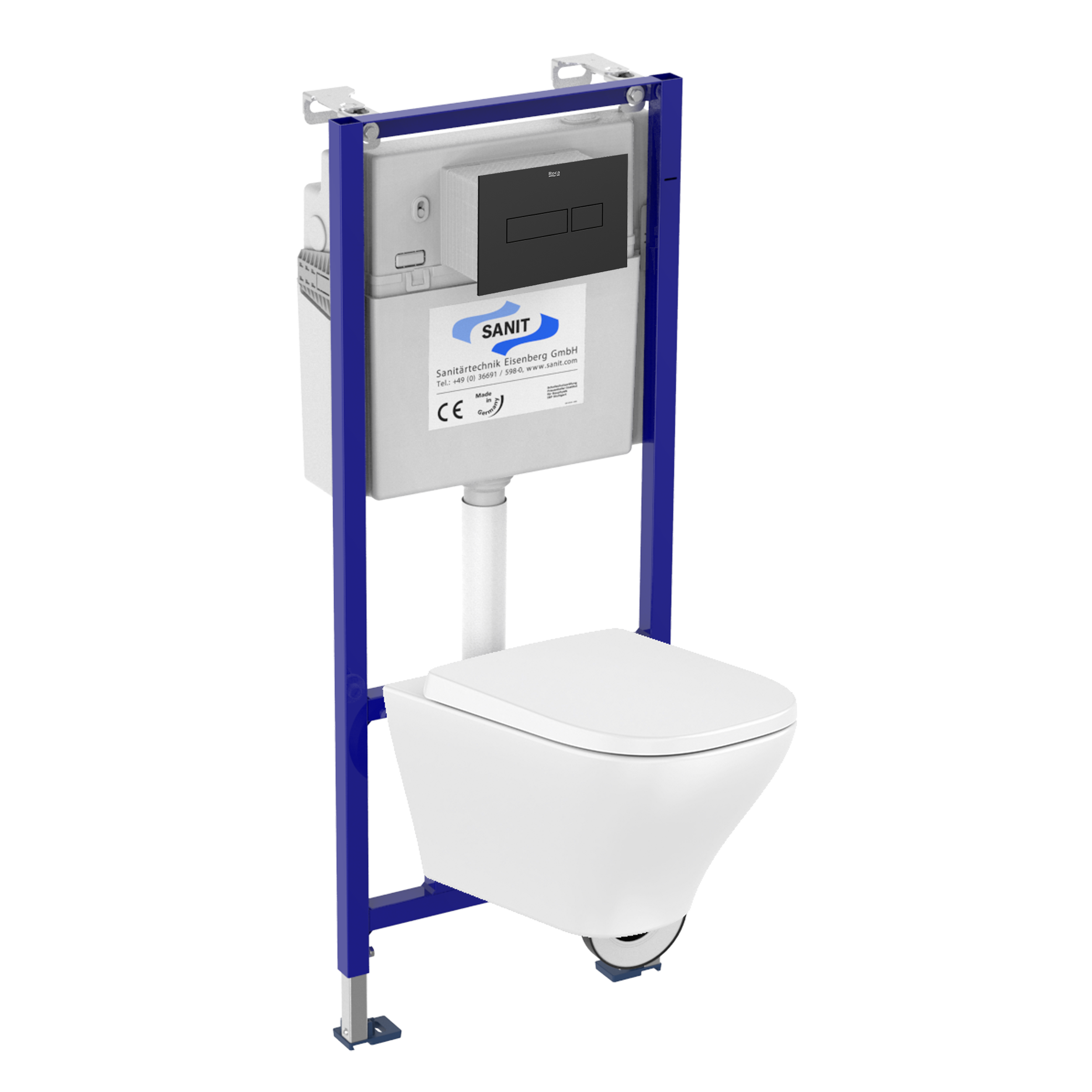 Zestaw podtynkowy Adagio stelaż miska WC Rimless Vortex przycisk czarny Roca