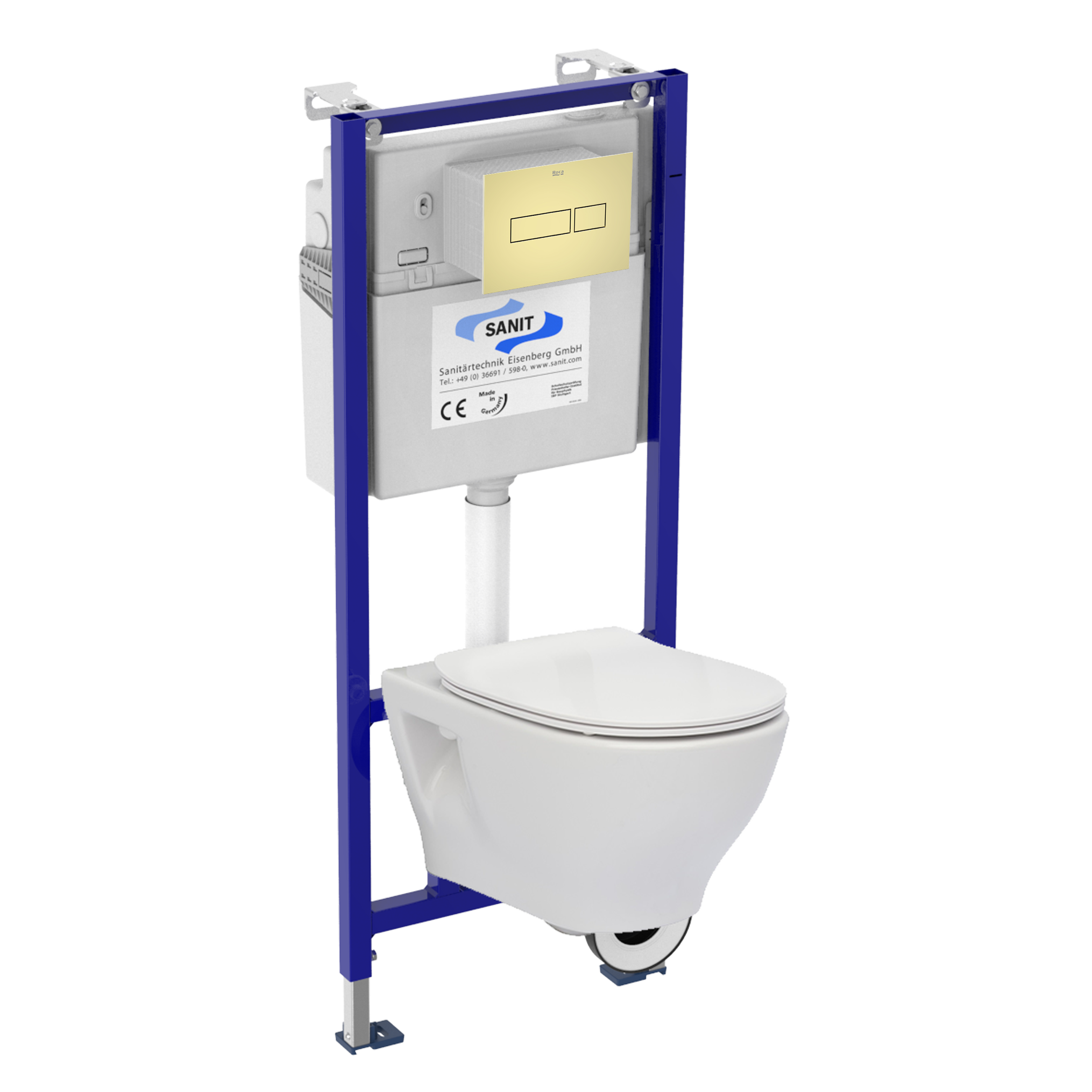 Zestaw podtynkowy WC NEREUS ROCA z przyciskiem złotym NV1