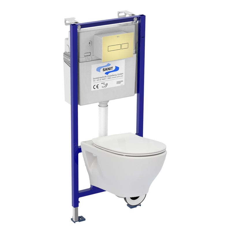 Zestaw podtynkowy WC NEREUS ROCA z przyciskiem złotym NV1