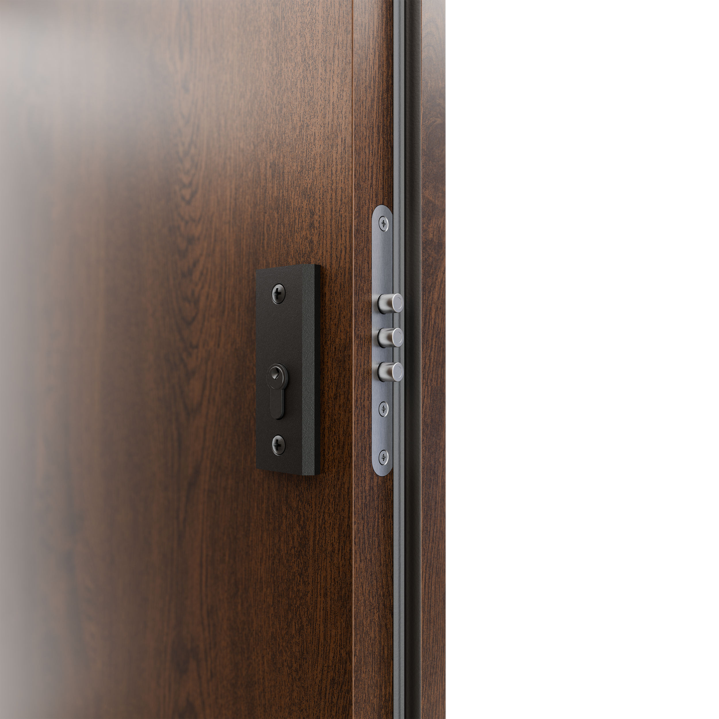 Drzwi zewnętrzne stalowe wejściowe 80 prawe Cortina orzechowe - 4