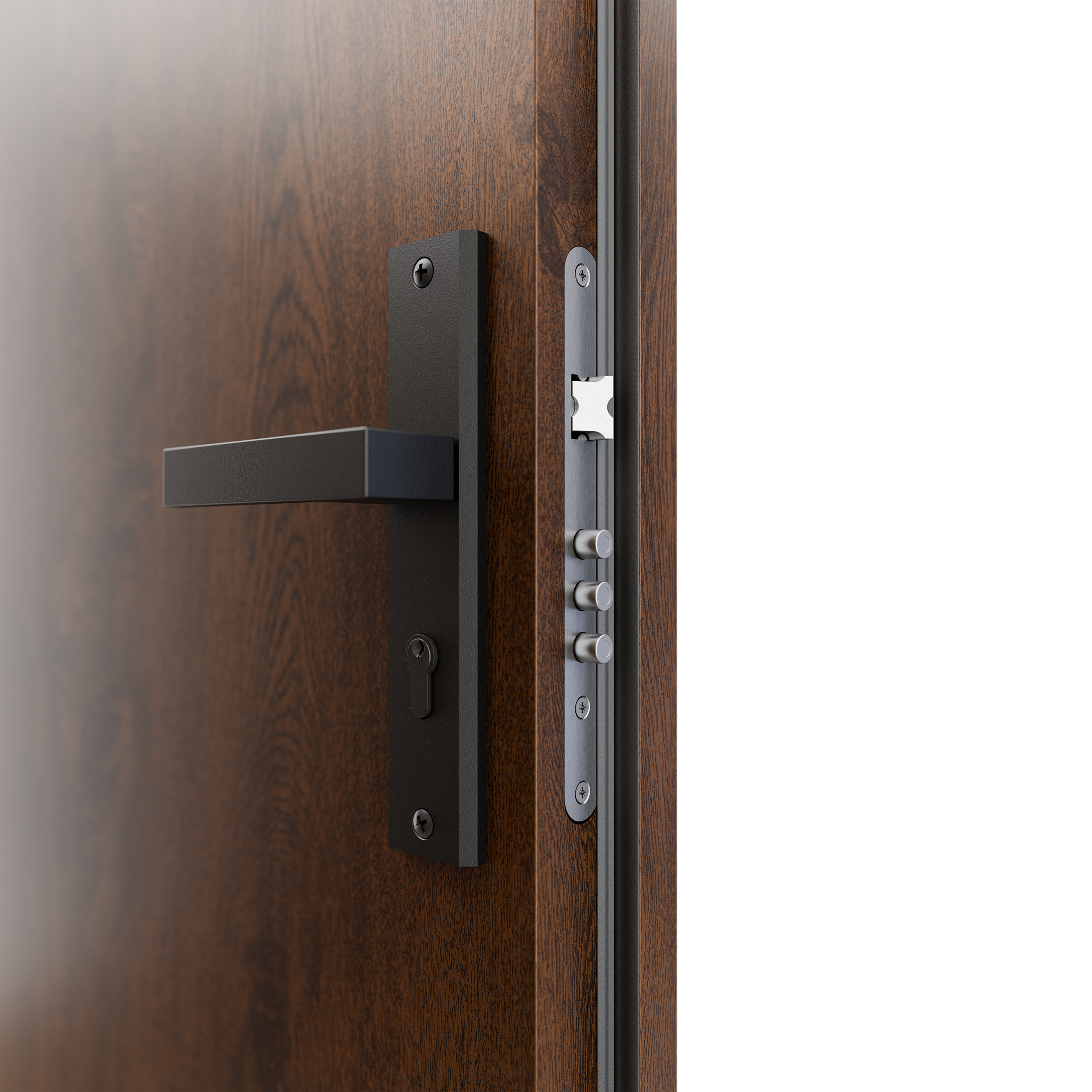 Drzwi zewnętrzne stalowe wejściowe 80 prawe Cortina orzechowe - 3