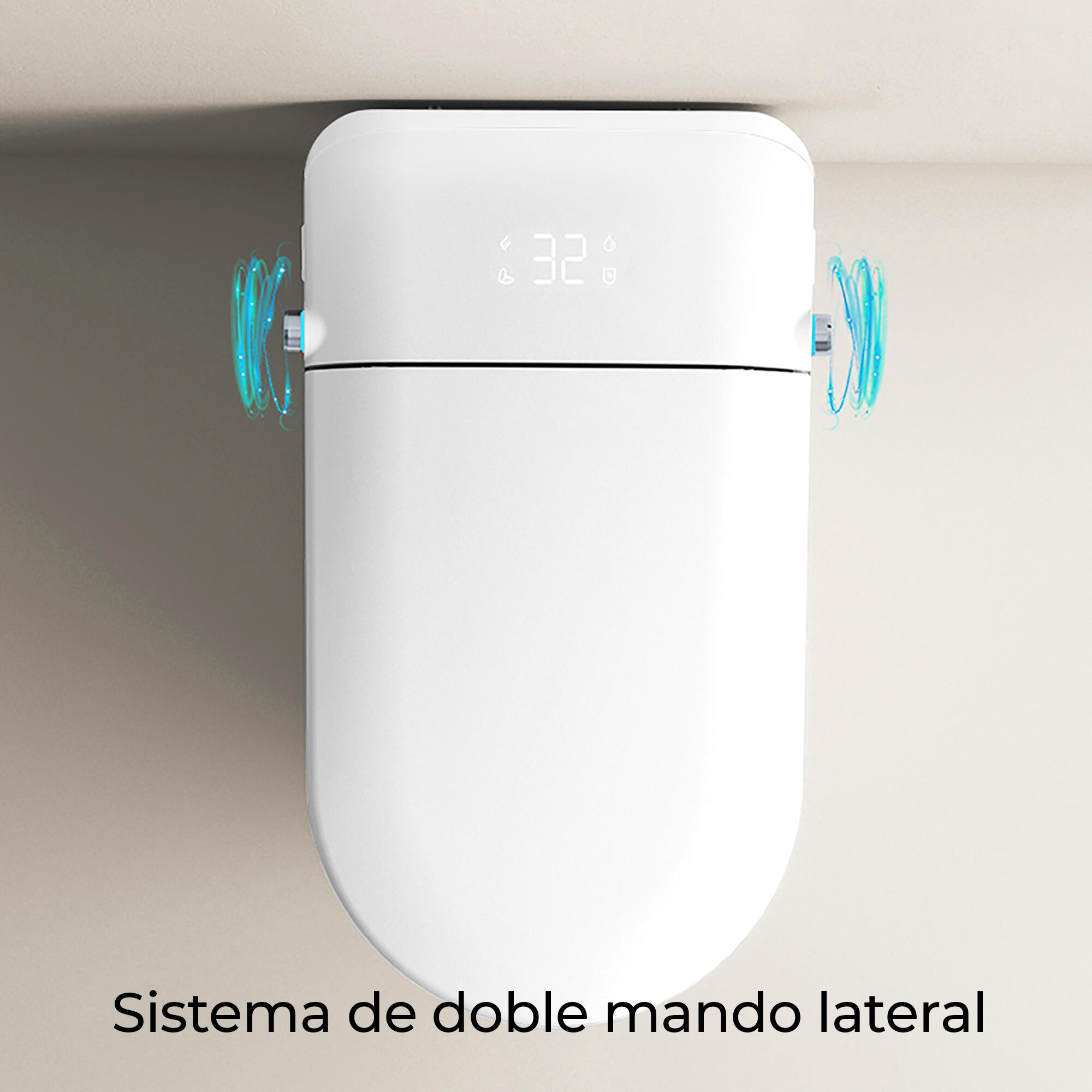 Inodoro Japonés ArteCristal Smart Arte Wash aroma in-tank color blanco con salida dual y cánula de limpieza automática y manual, higiene intima avanzada, función de secado y asiento calefactable - 10