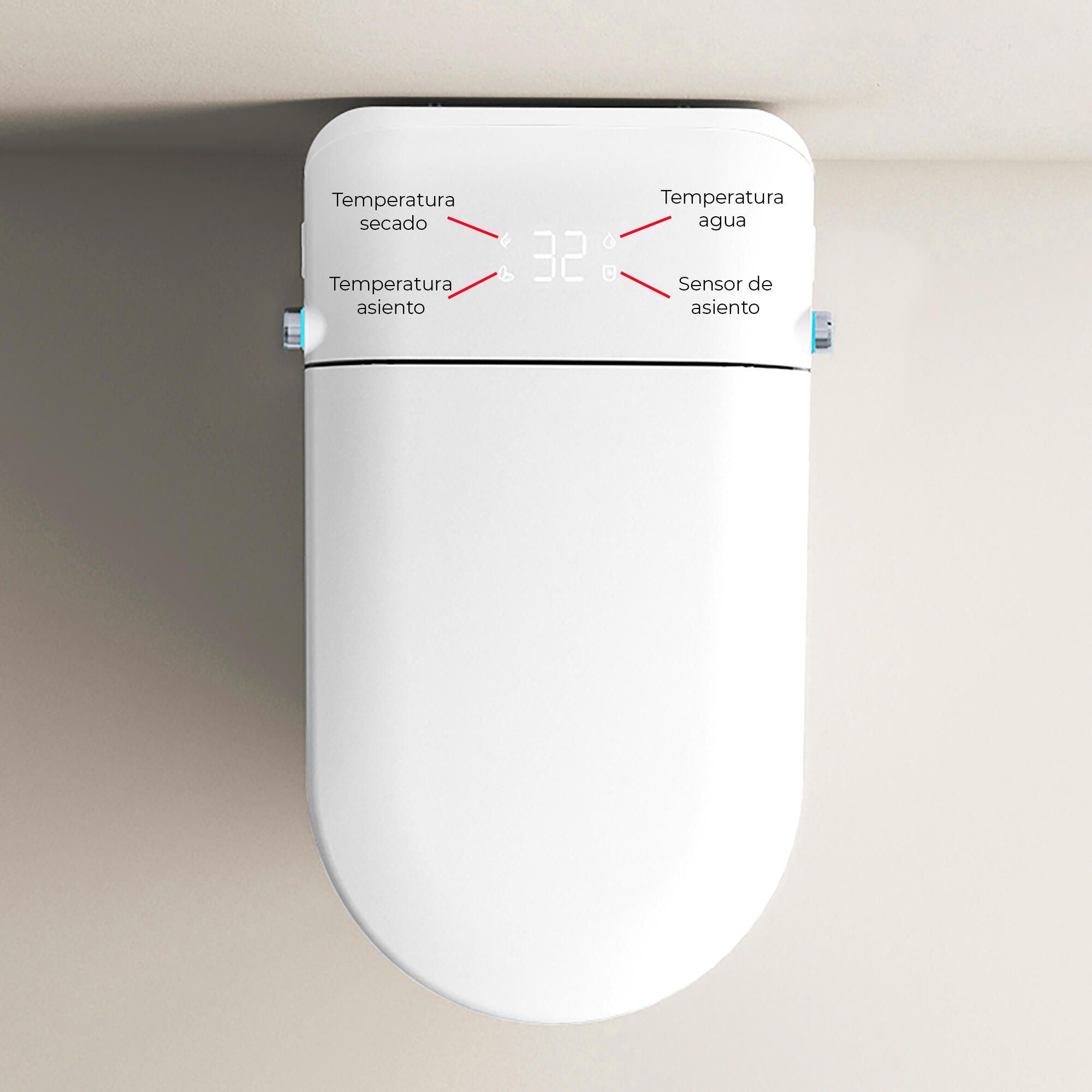 Inodoro Japonés ArteCristal Smart Arte Wash aroma in-tank color blanco con salida dual y cánula de limpieza automática y manual, higiene intima avanzada, función de secado y asiento calefactable - 8