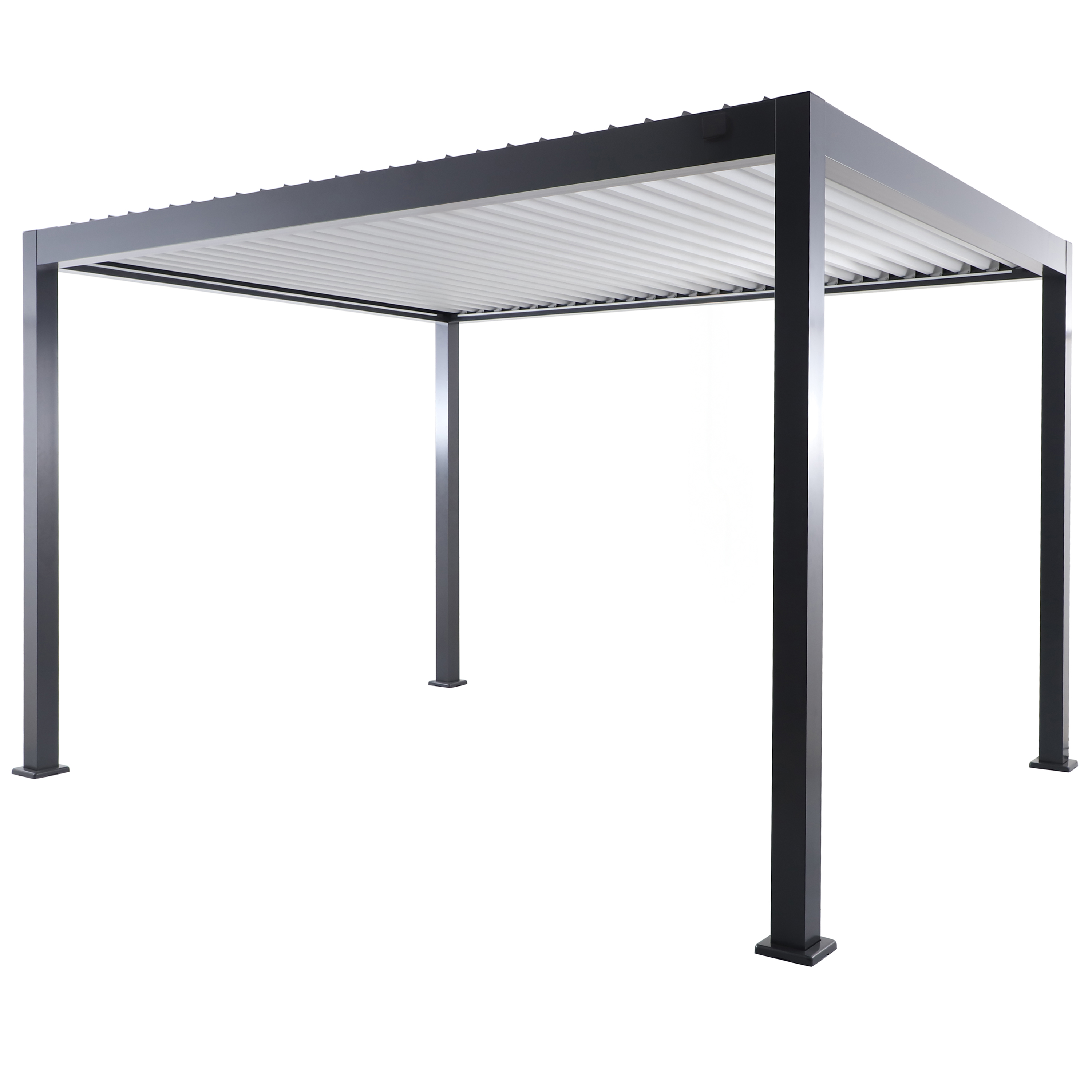 Pergola bioclimatica 3x4m motorizzata in alluminio, antracite, con illuminazione LED - Clima Astra NATERIAL - 15