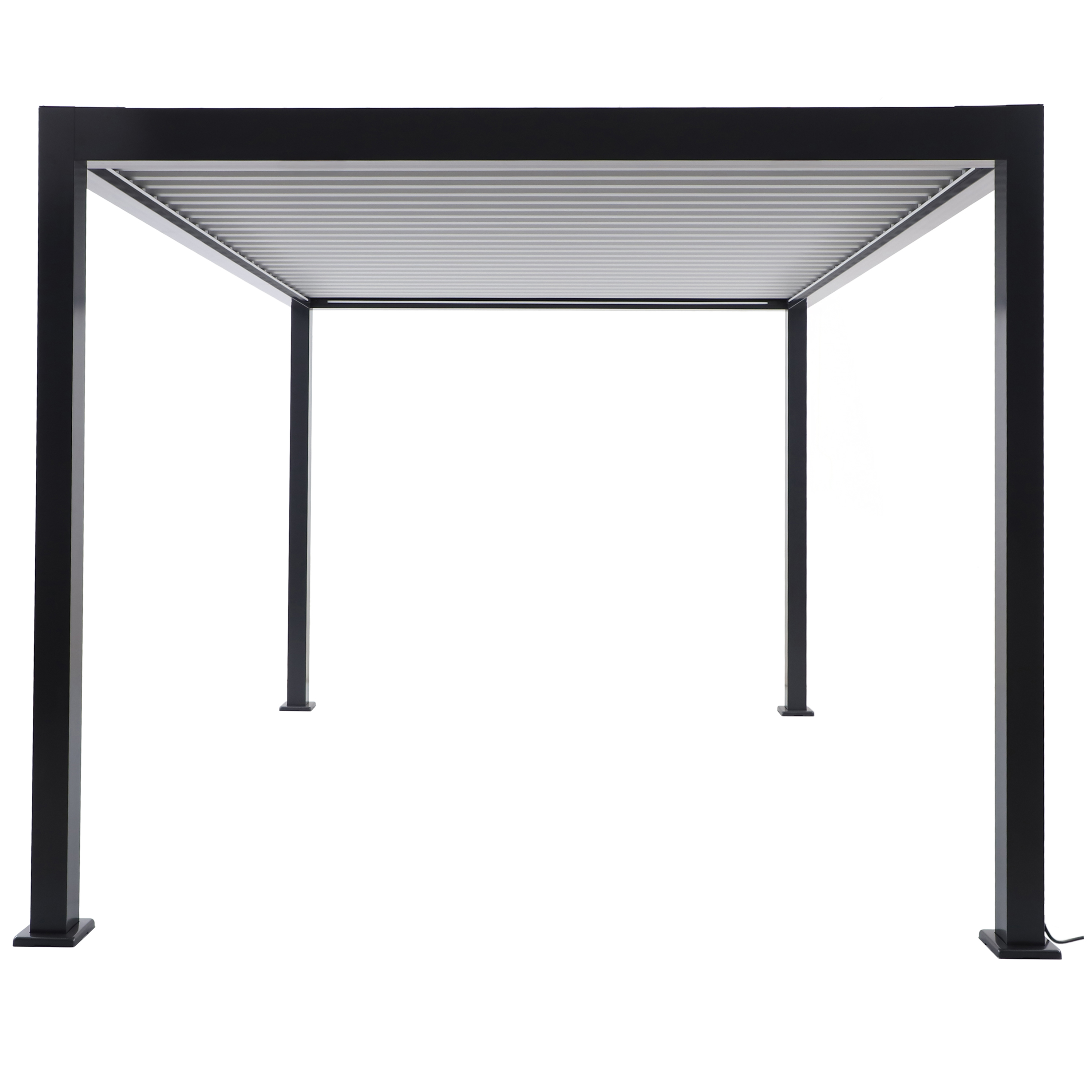 Pergola bioclimatica 3x4m motorizzata in alluminio, antracite, con illuminazione LED - Clima Astra NATERIAL - 17