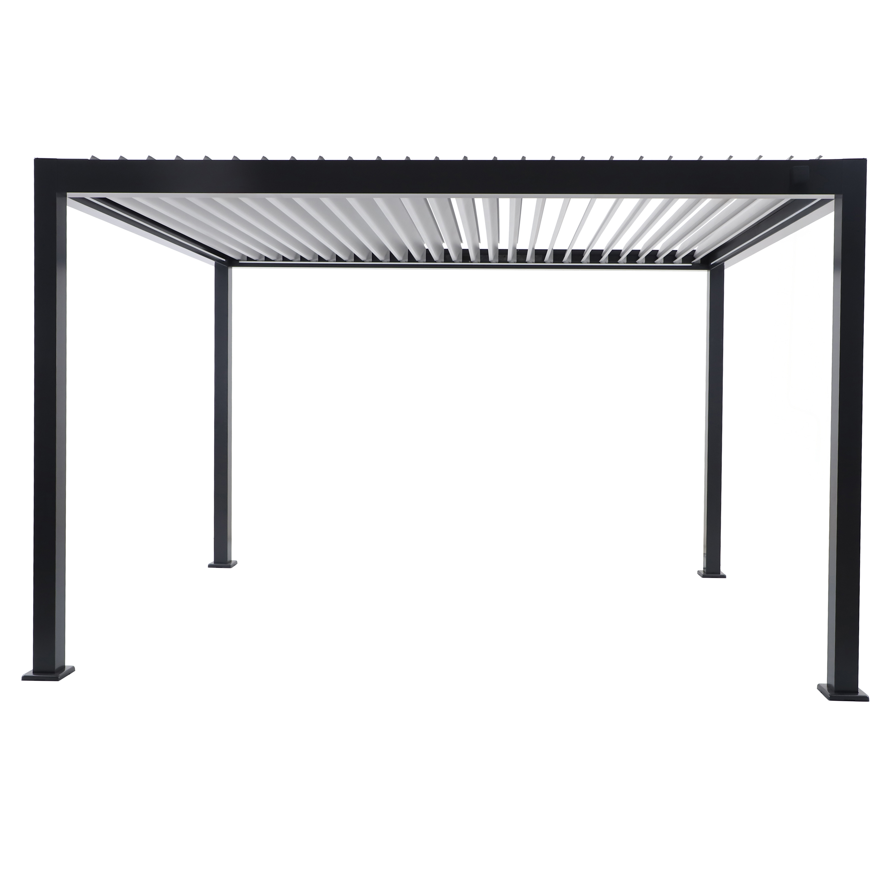 Pergola bioclimatica 3x4m motorizzata in alluminio, antracite, con illuminazione LED - Clima Astra NATERIAL - 4