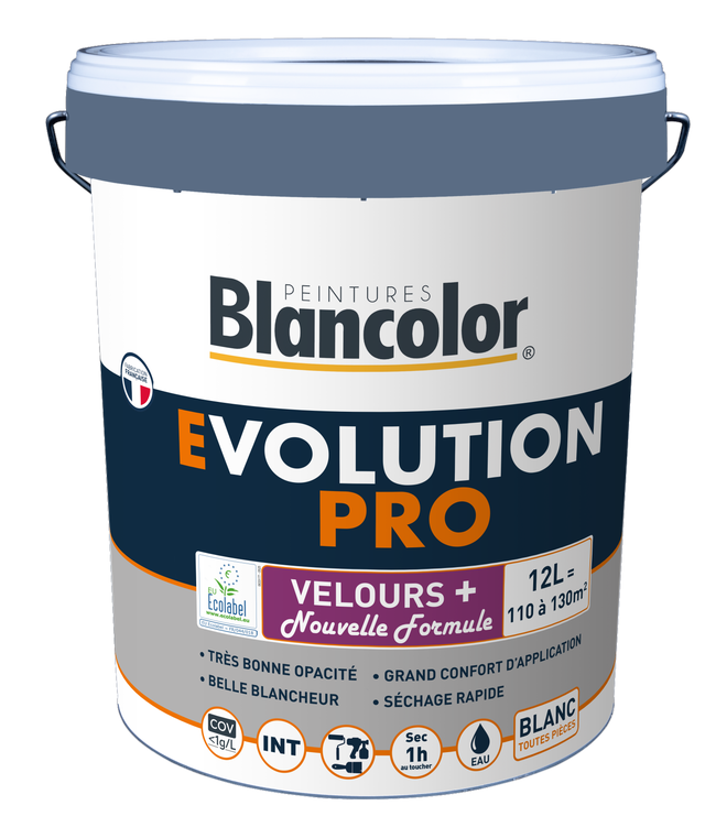 Peinture intérieure mur et plafond blanc velours 12 L - BLANCOLOR EVOLUTION PRO