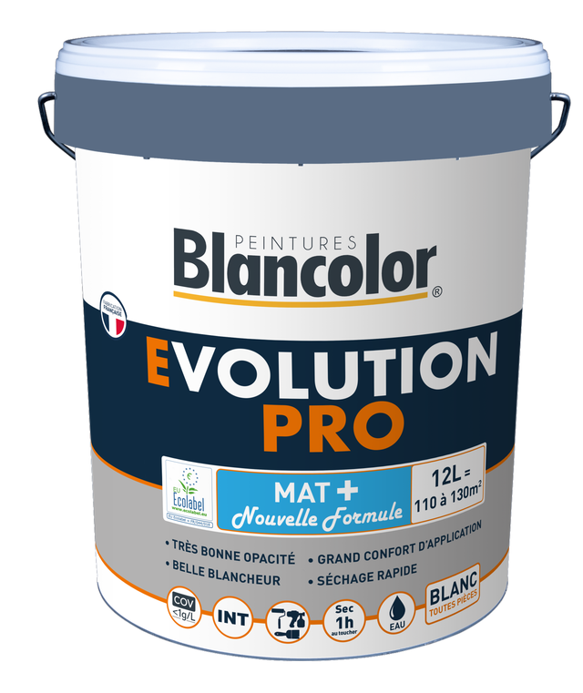 Peinture intérieure mur et plafond blanc mat 12 L - BLANCOLOR EVOLUTION PRO