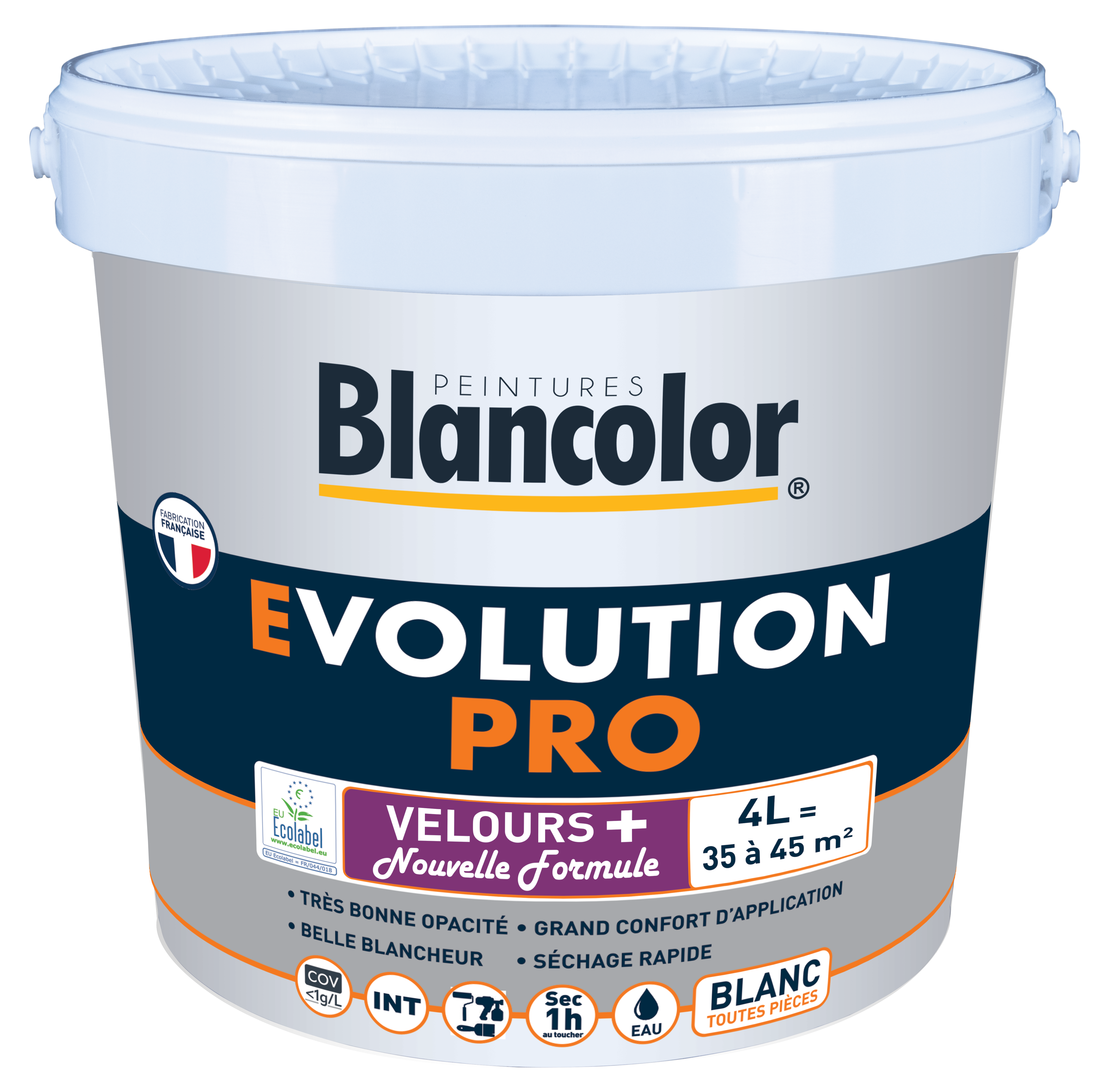 Peinture intérieure mur et plafond blanc velours 4 L - BLANCOLOR