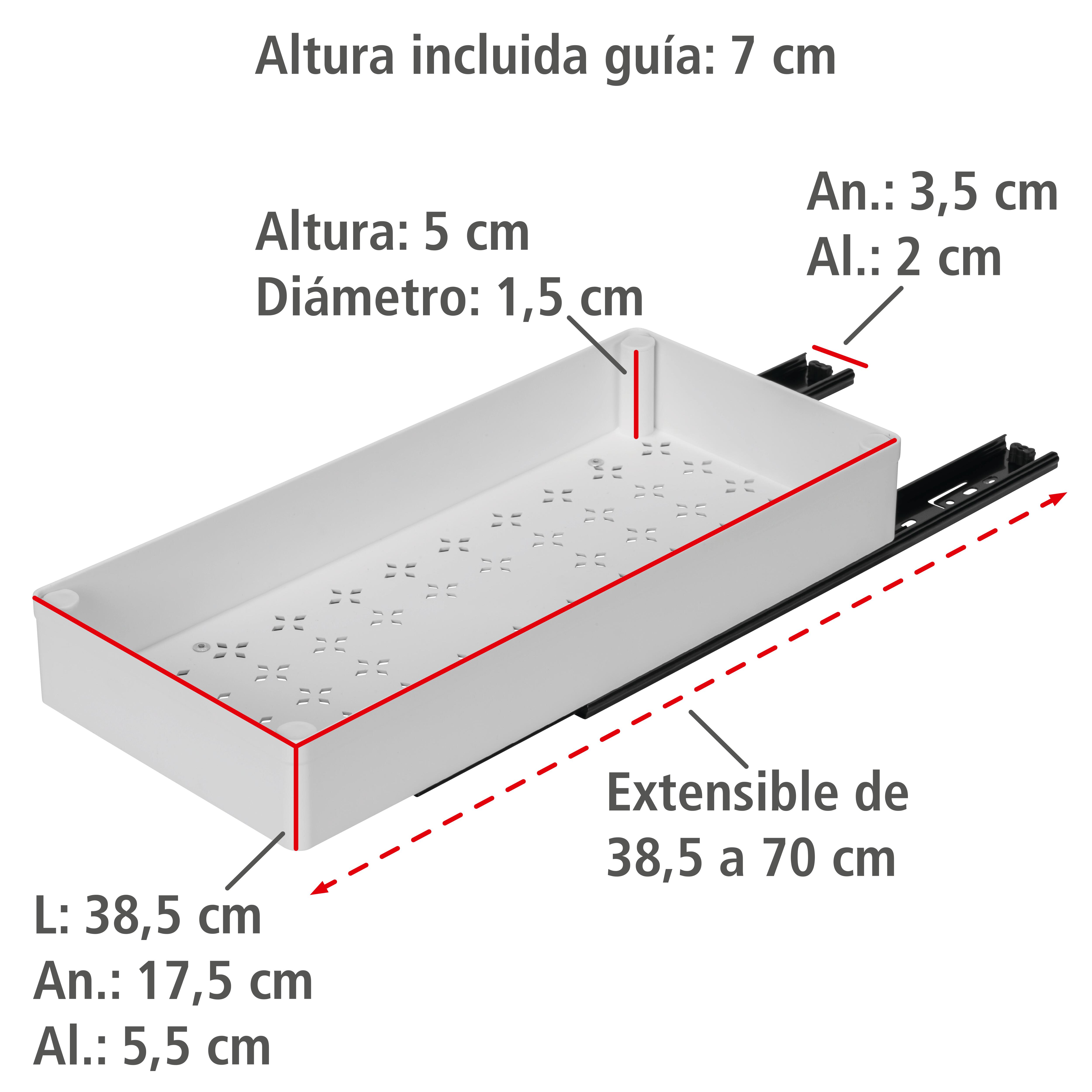 Cesta para interior de armario WENKO 17.5x70x5cm - 3