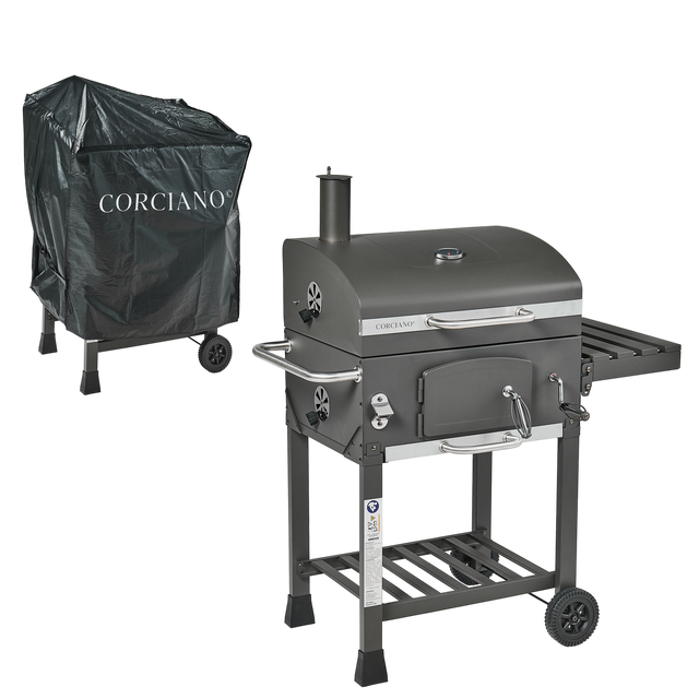 Grill węglowy Angus z kominem z żeliwnym rusztem + pokrowiec gratis Corciano