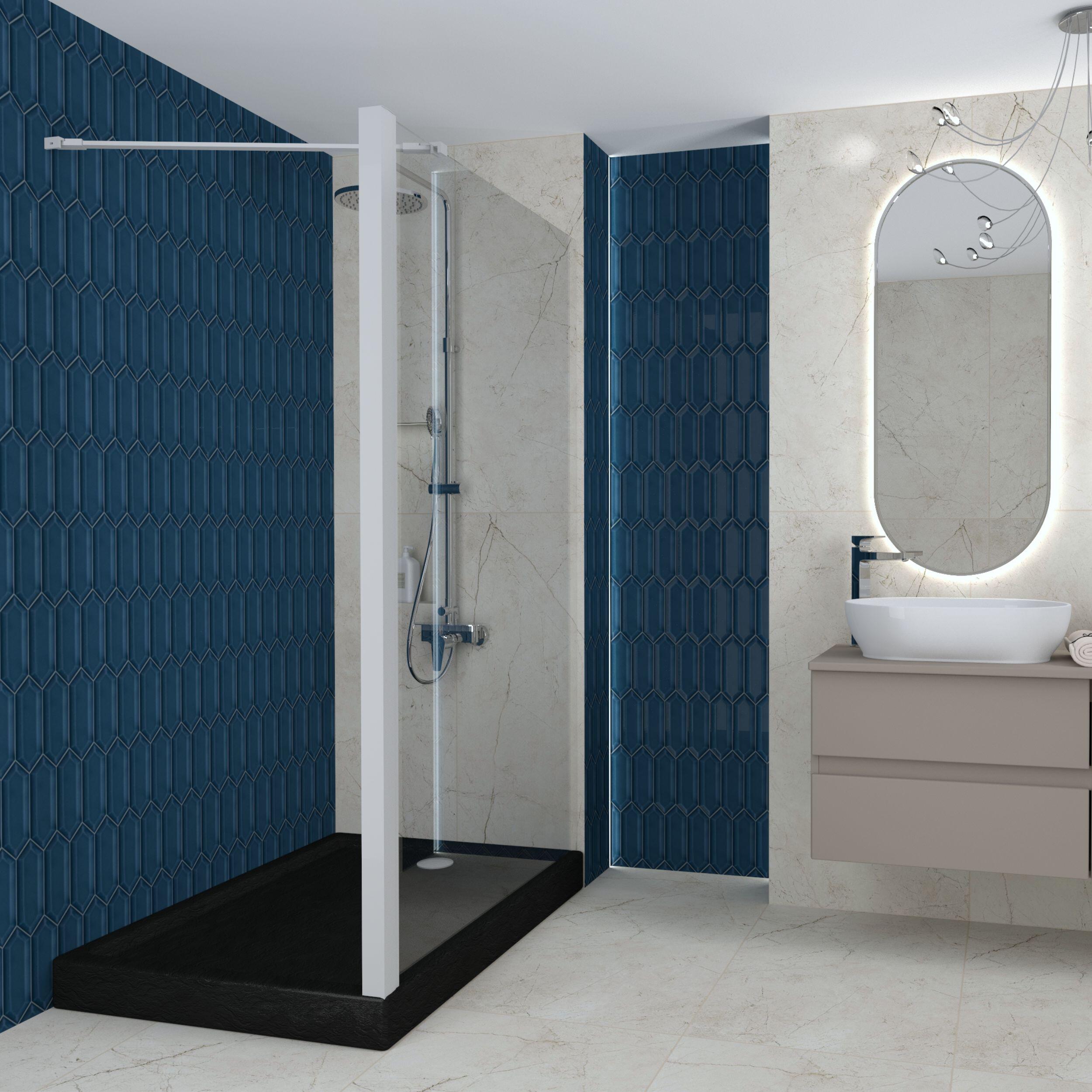 Brodzik Zintegrowany Prostokątny Sensea Frigo 80 x 100 x 12 cm Czarny Kamień - 4
