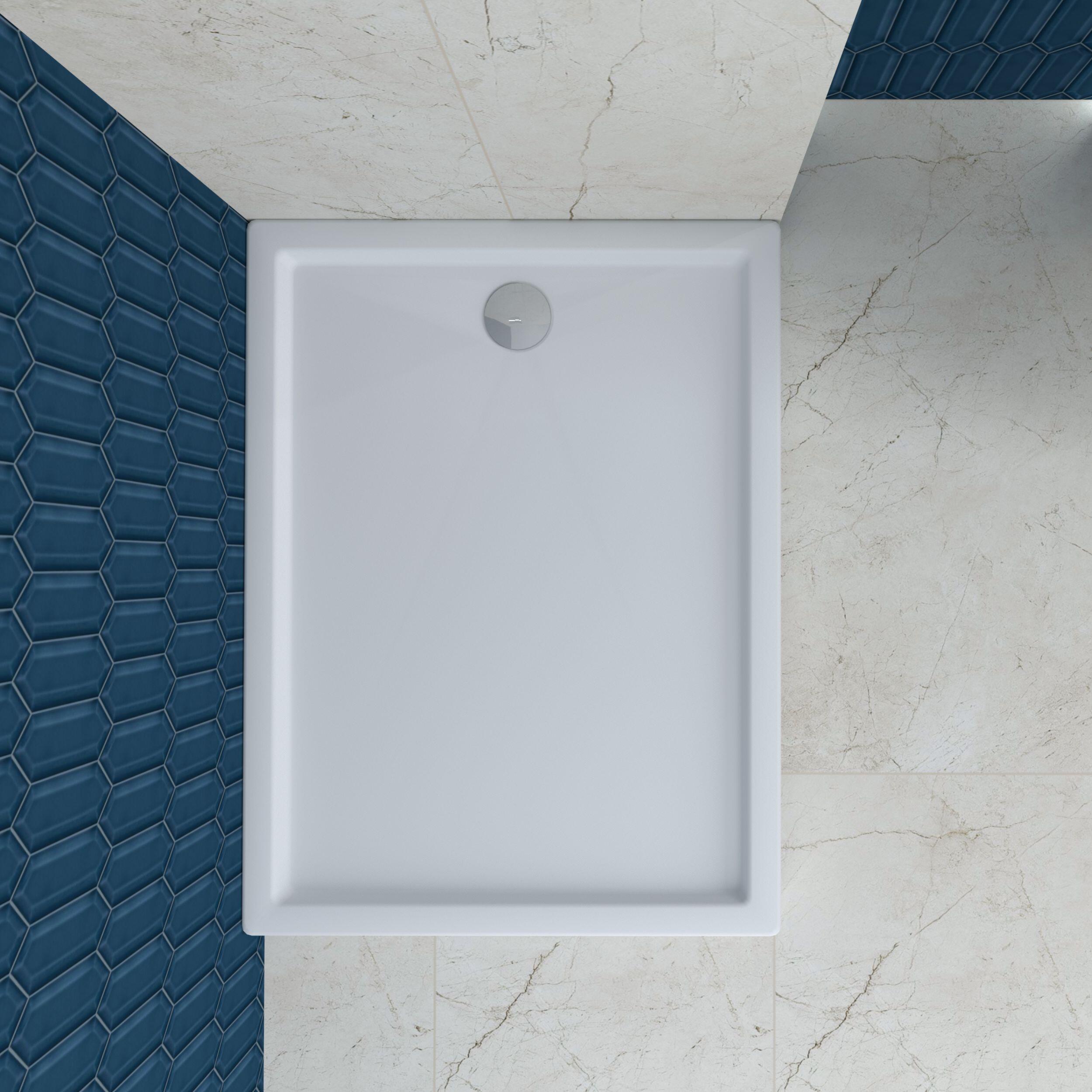 Brodzik Zintegrowany Prostokątny Sensea Frigo 90 x 160 x 12 cm Biały Gładki - 4