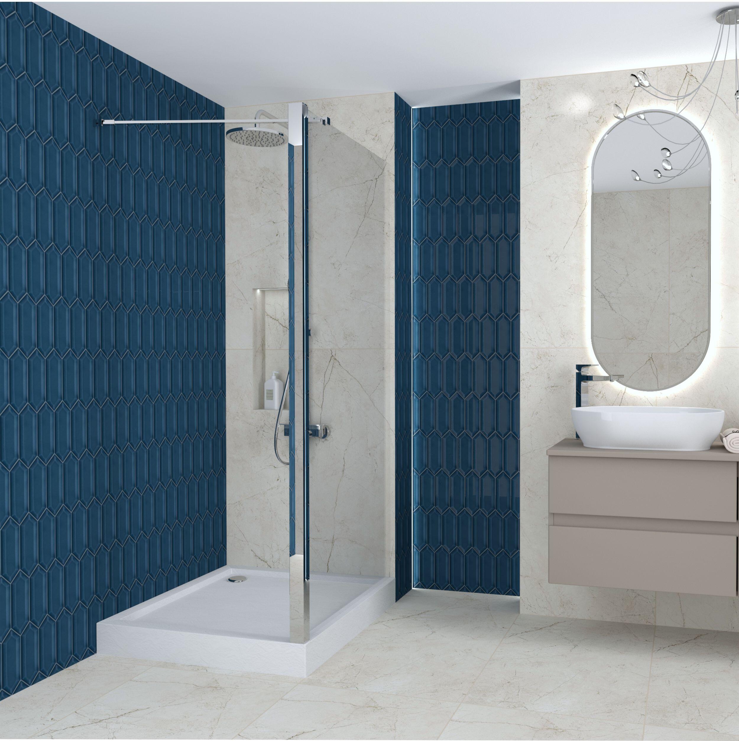 Brodzik Zintegrowany Kwadratowy Sensea Frigo 90 x 90 x 12 cm Biały Kamień - 4