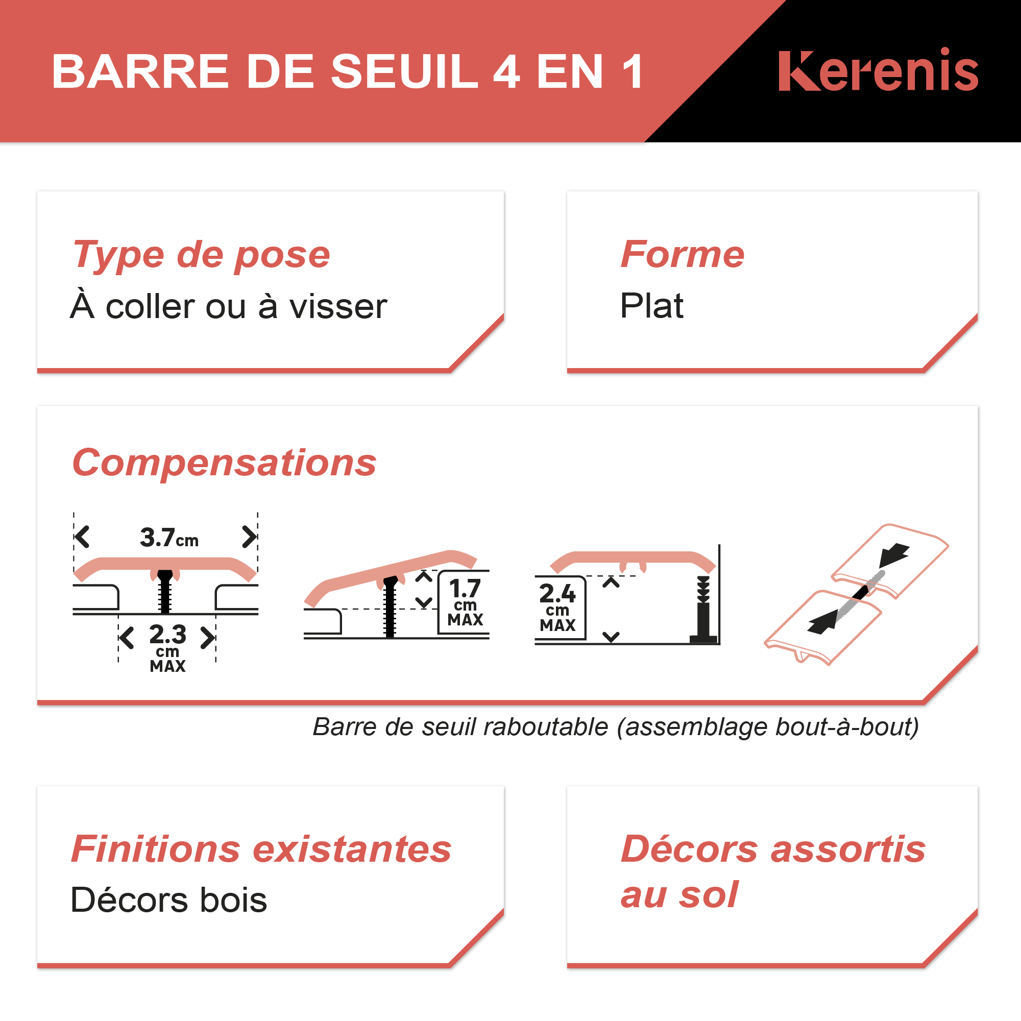 barre de seuil sol pvc spc bois kerenis - 0