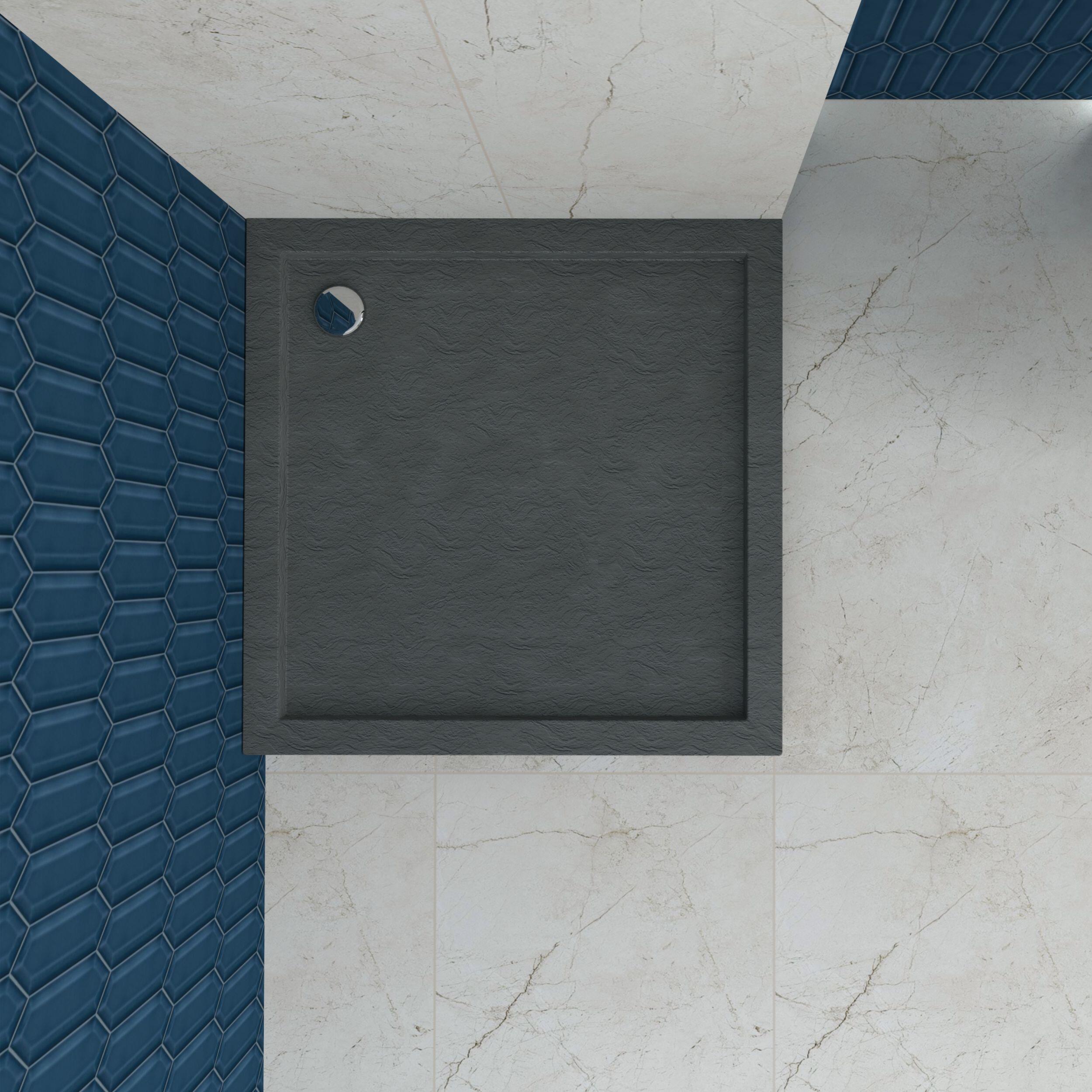 Brodzik Zintegrowany Kwadratowy Sensea Frigo 90 x 90 x 12 cm Szary Kamień - 3